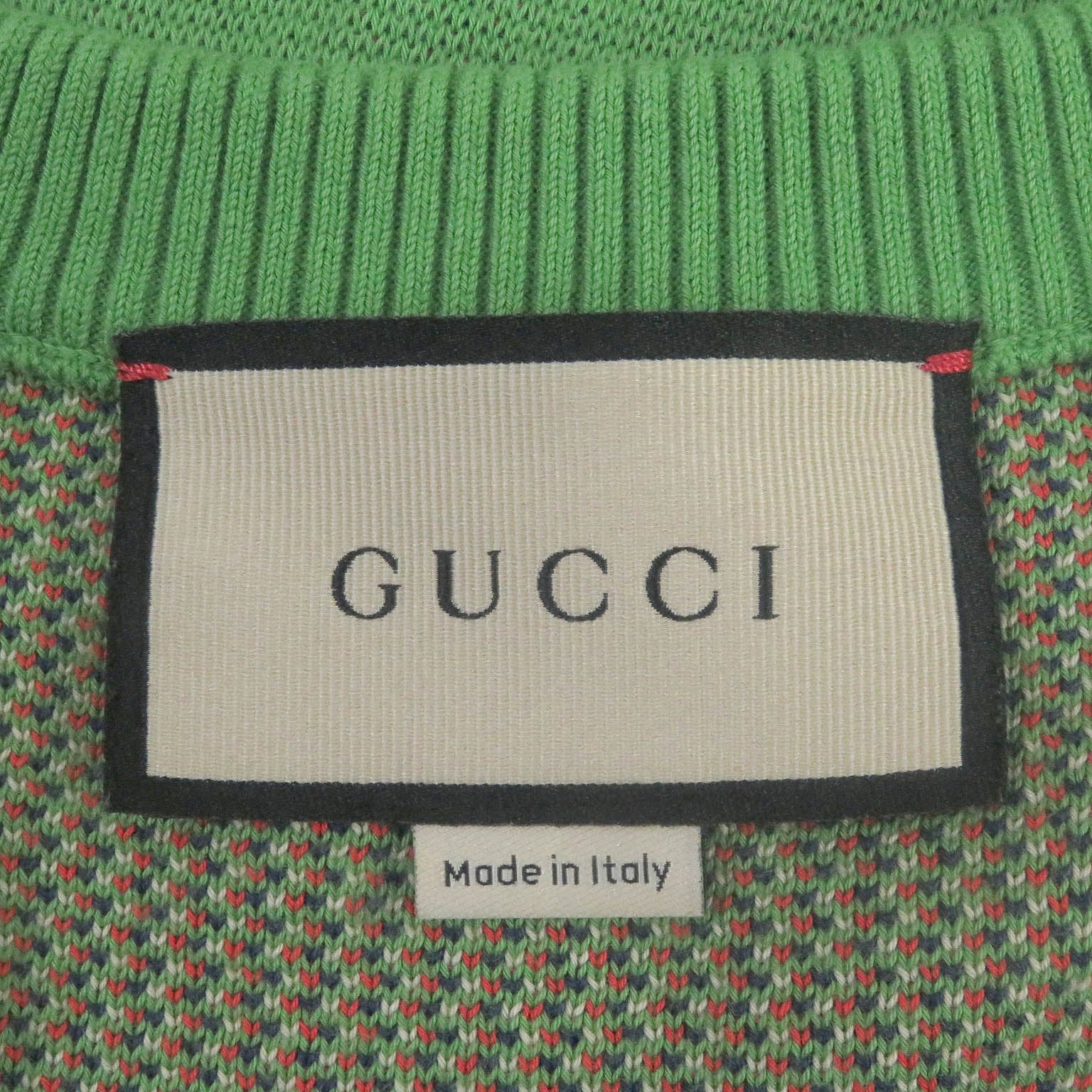 GUCCI GG Logo Argyle V-Neck Knit Gilet Green S