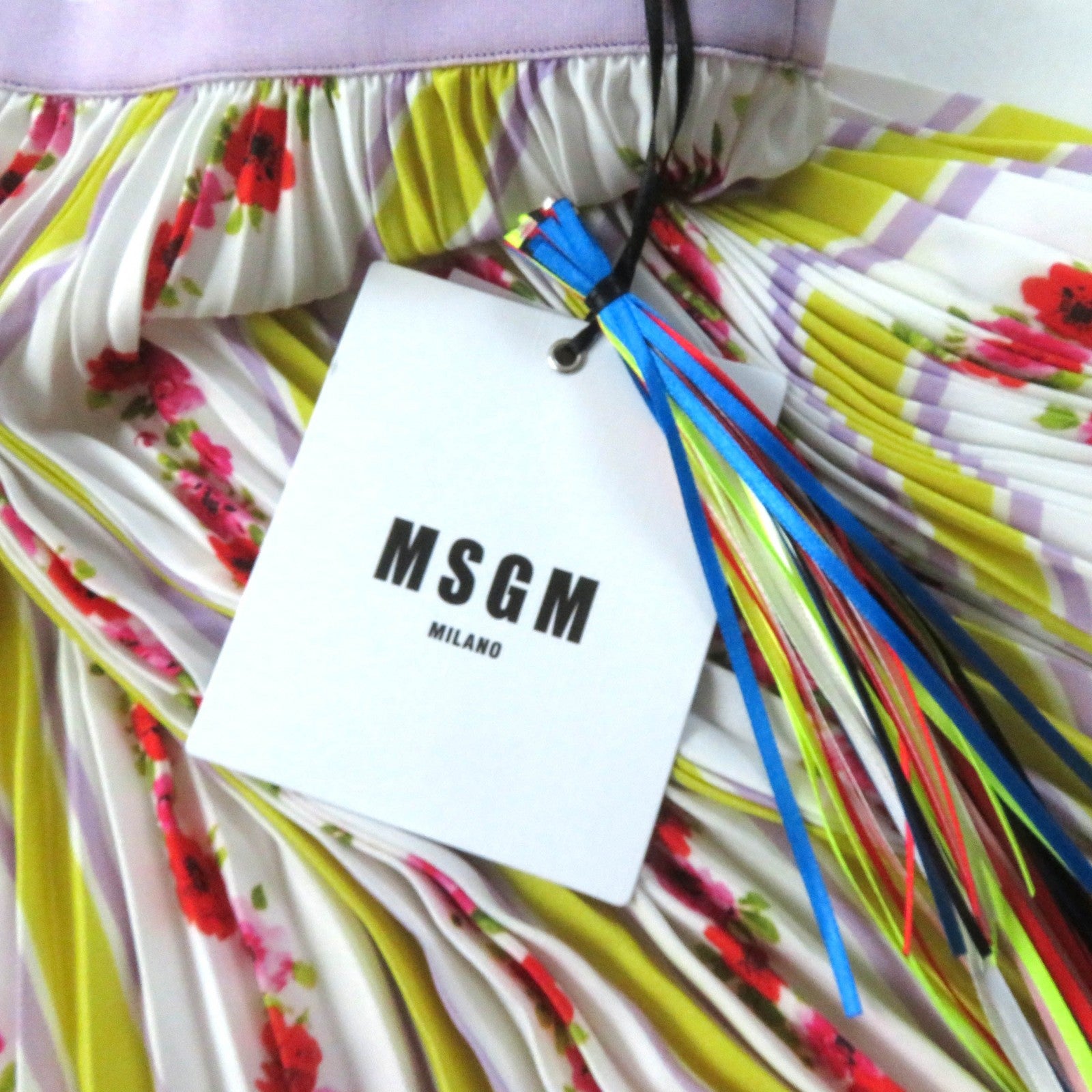 MSGM Multi Flower Pleated Skirt 36 Women