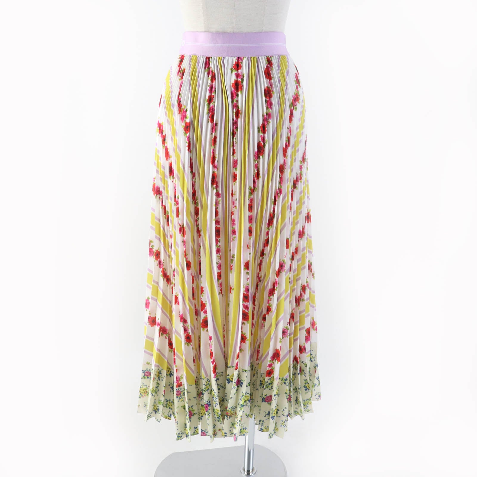 MSGM Multi Flower Pleated Skirt 36 Women