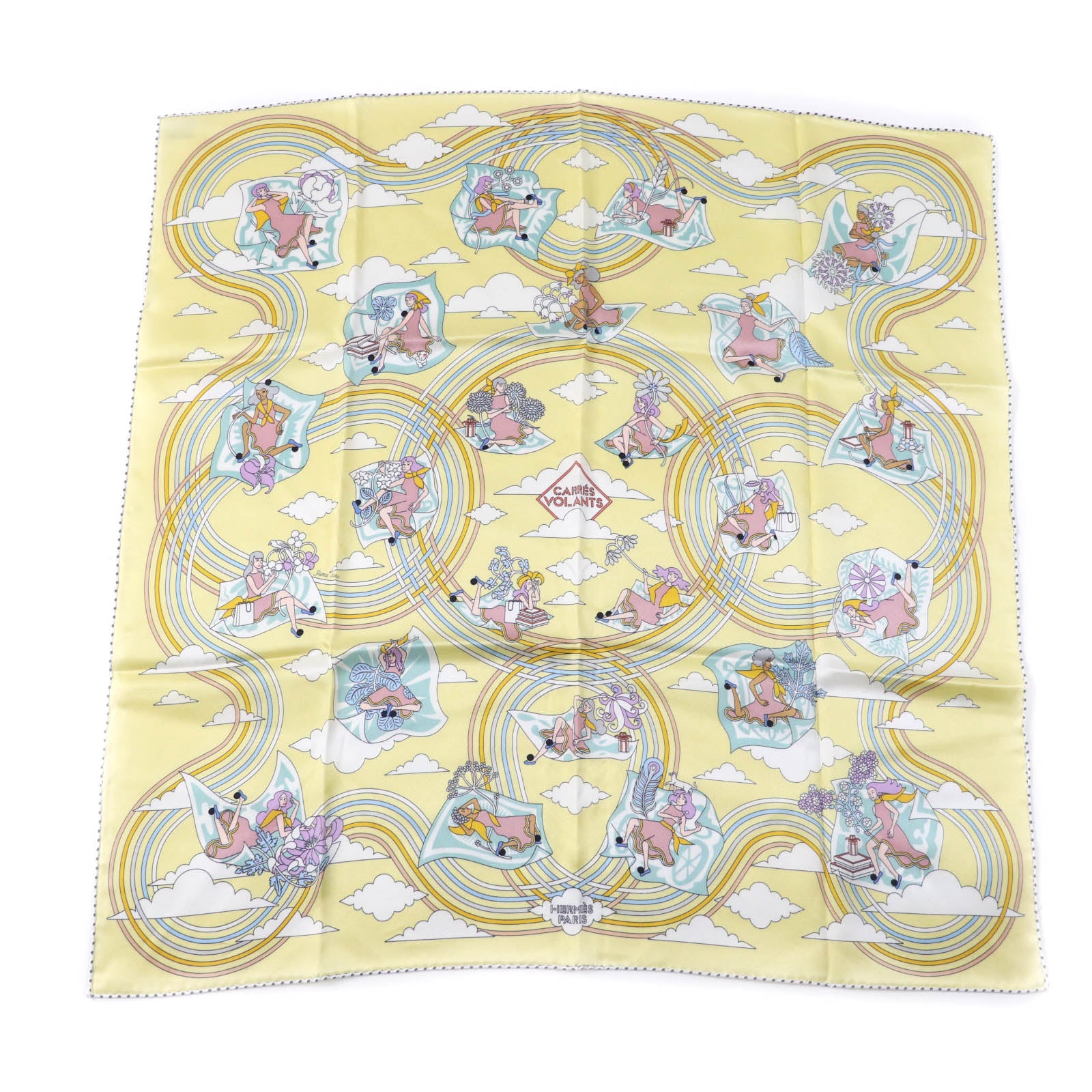 HERMES Carre 70 Flying Carres Scarf Multi