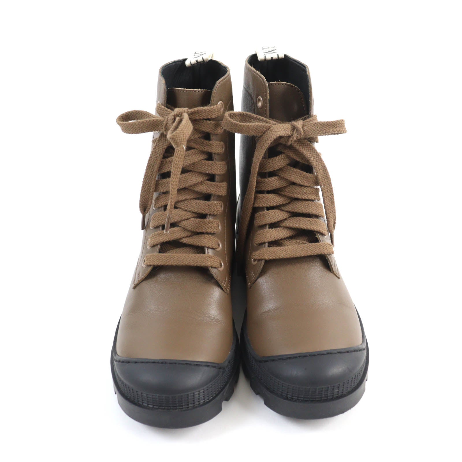 Loewe Leather Lace-up Combat Boots Brown 37