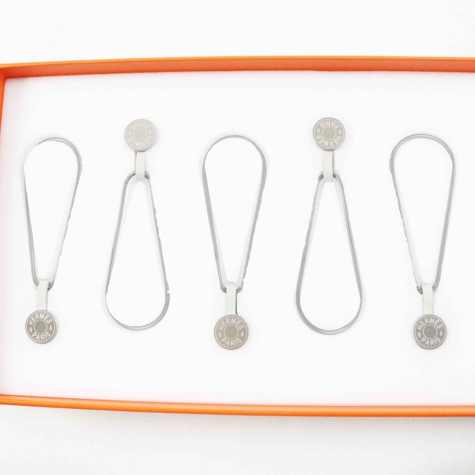 HERMES Scarf Hanging Set Silver Box