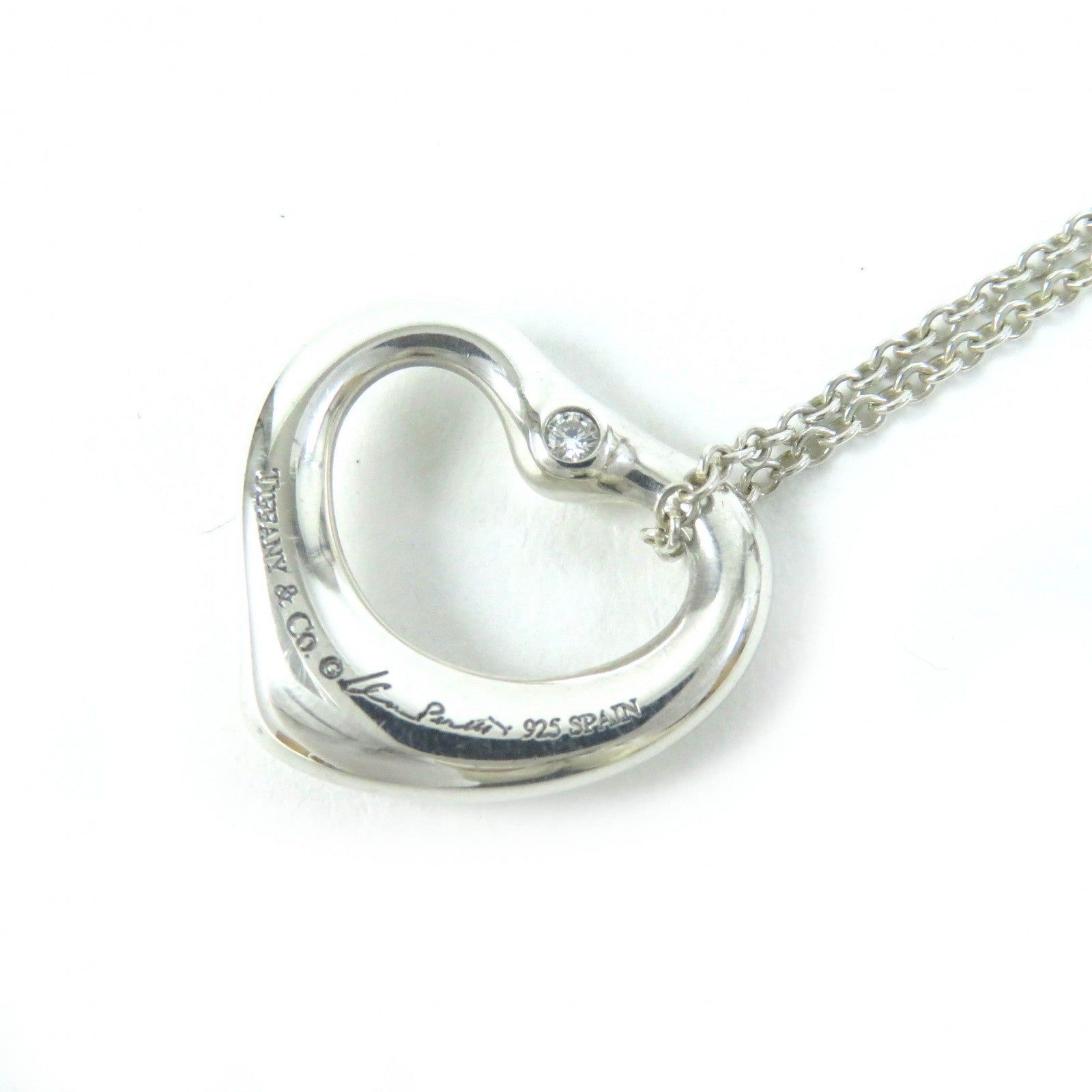 Tiffany & Co Open Heart Necklace SV925 Diamond