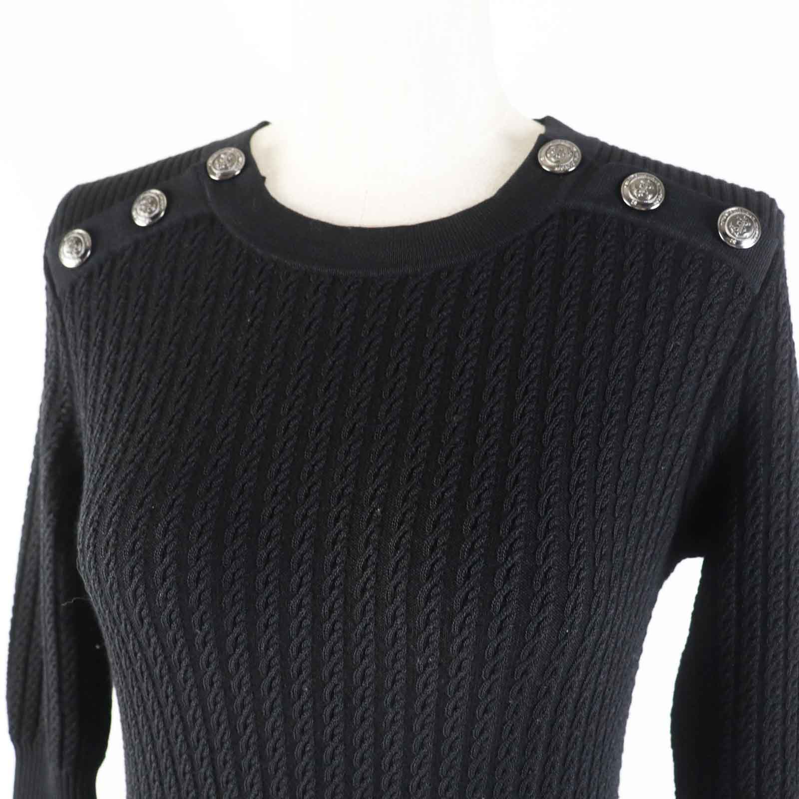 Chanel Knit One Piece Dress Black 36