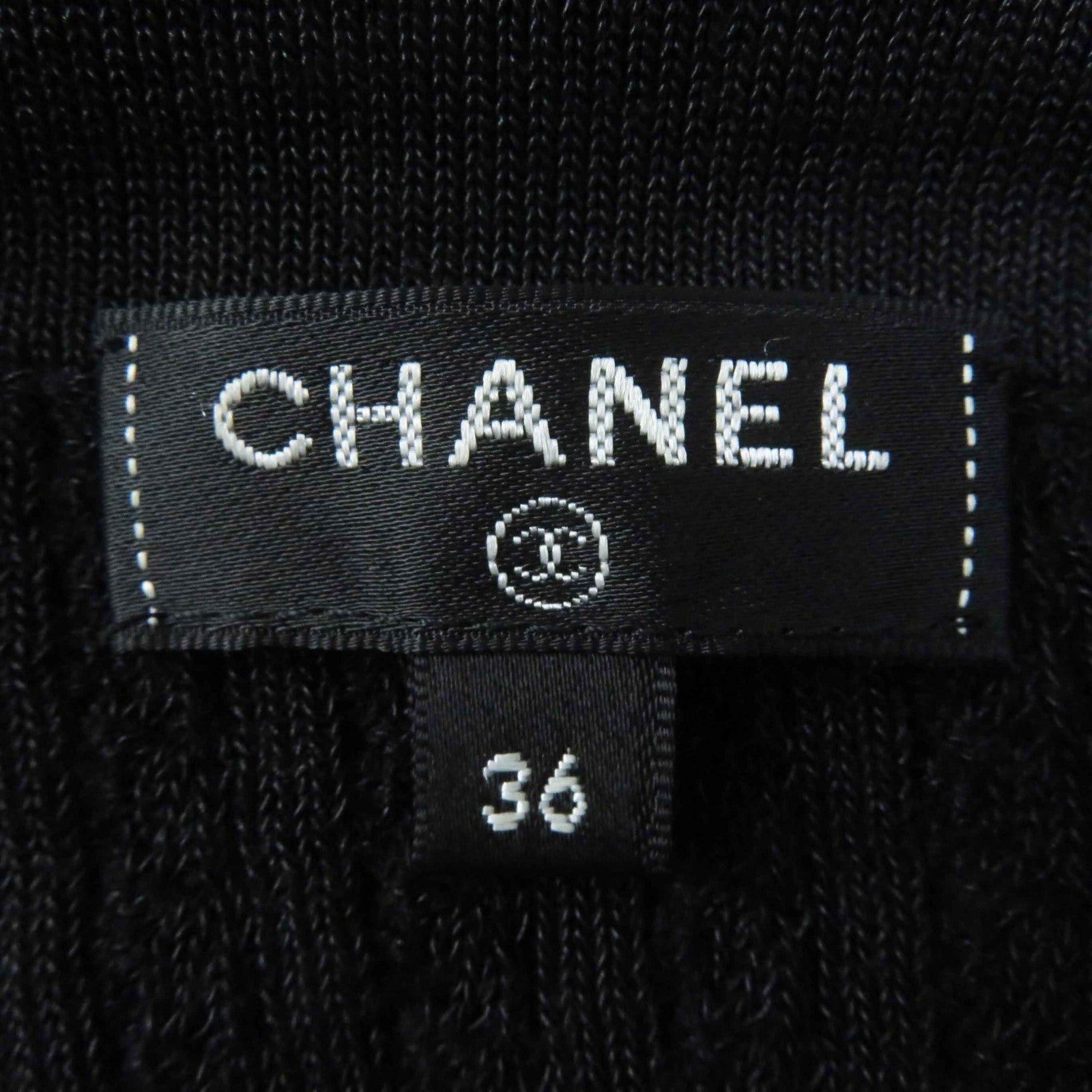 Chanel Knit One Piece Dress Black 36