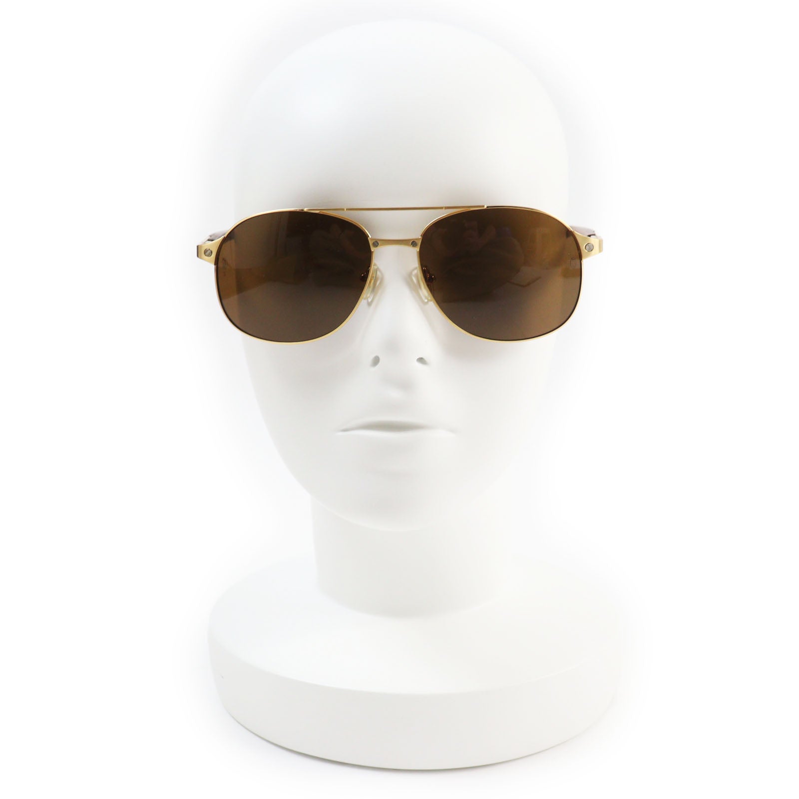 Cartier Teardrop Santos Sunglasses Gold Brown