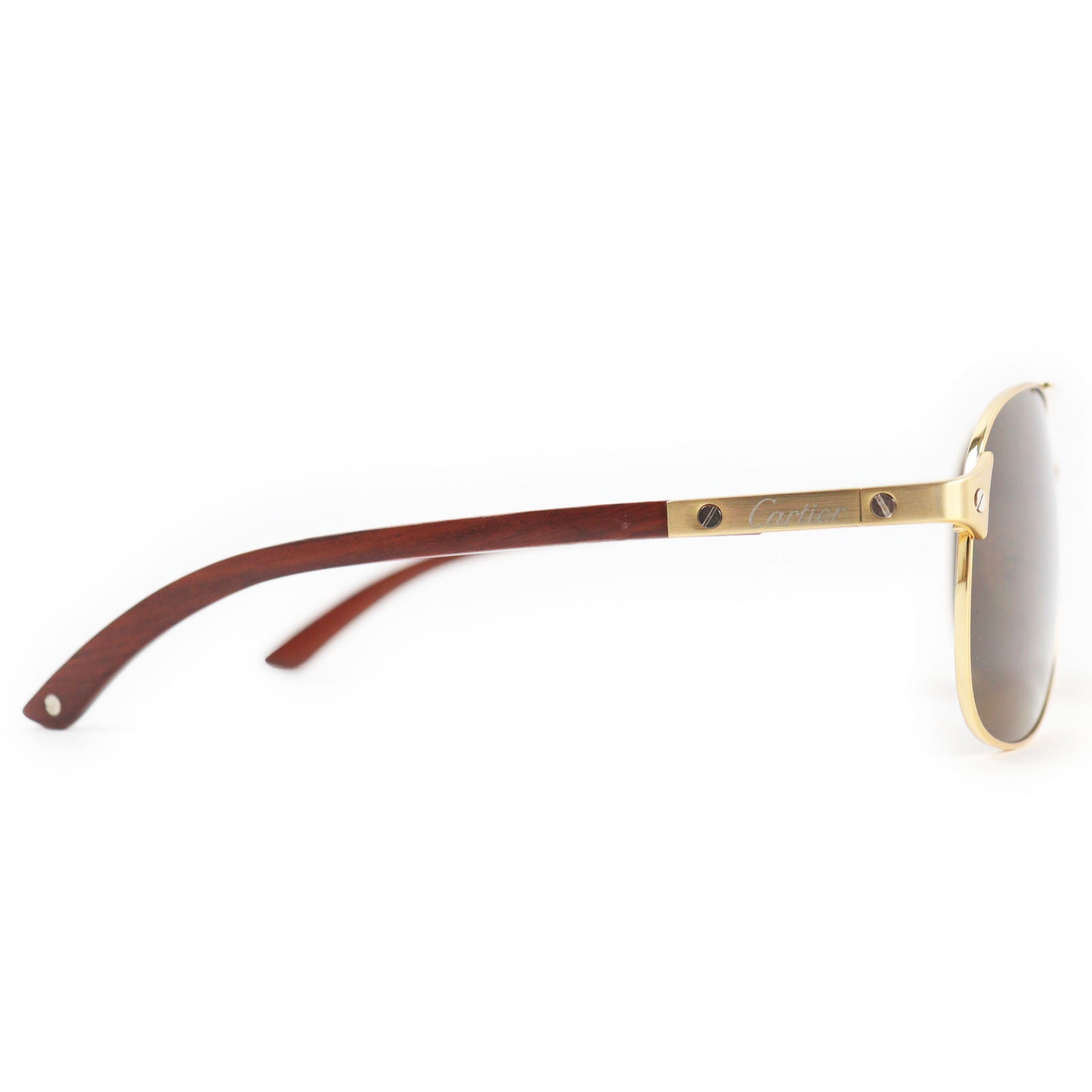 Cartier Teardrop Santos Sunglasses Gold Brown