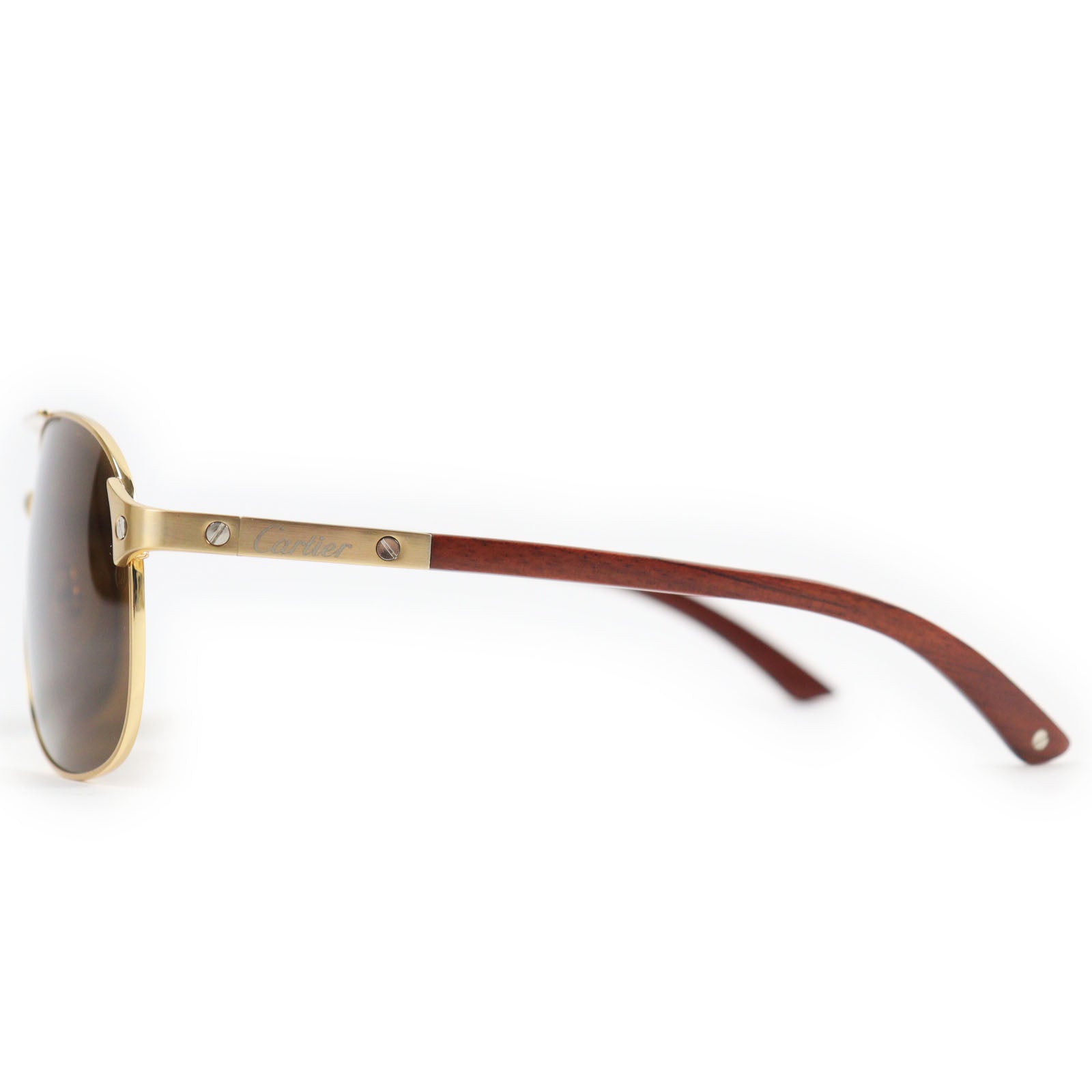 Cartier Teardrop Santos Sunglasses Gold Brown