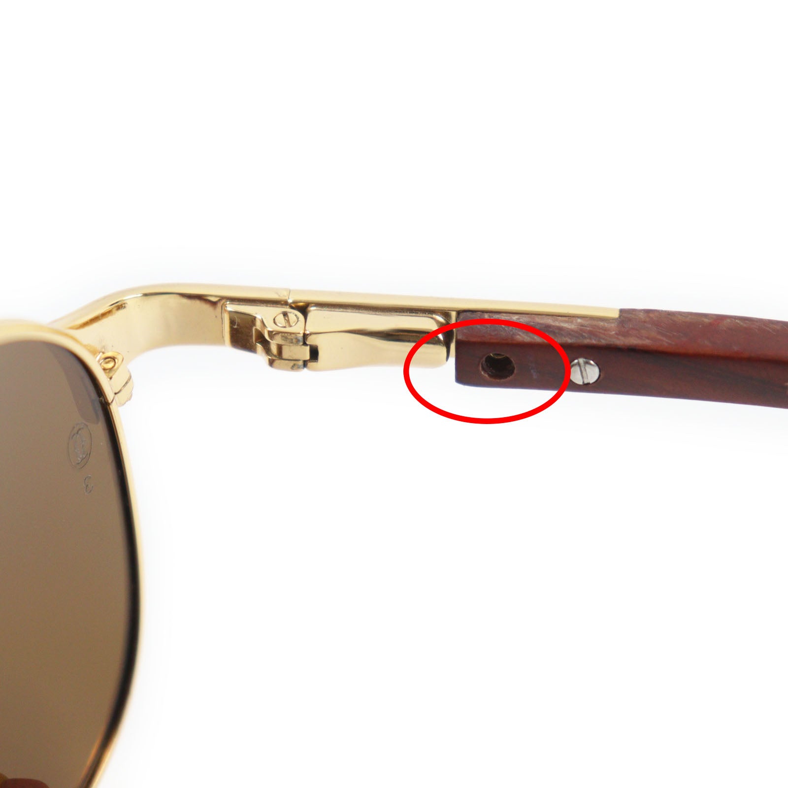 Cartier Teardrop Santos Sunglasses Gold Brown