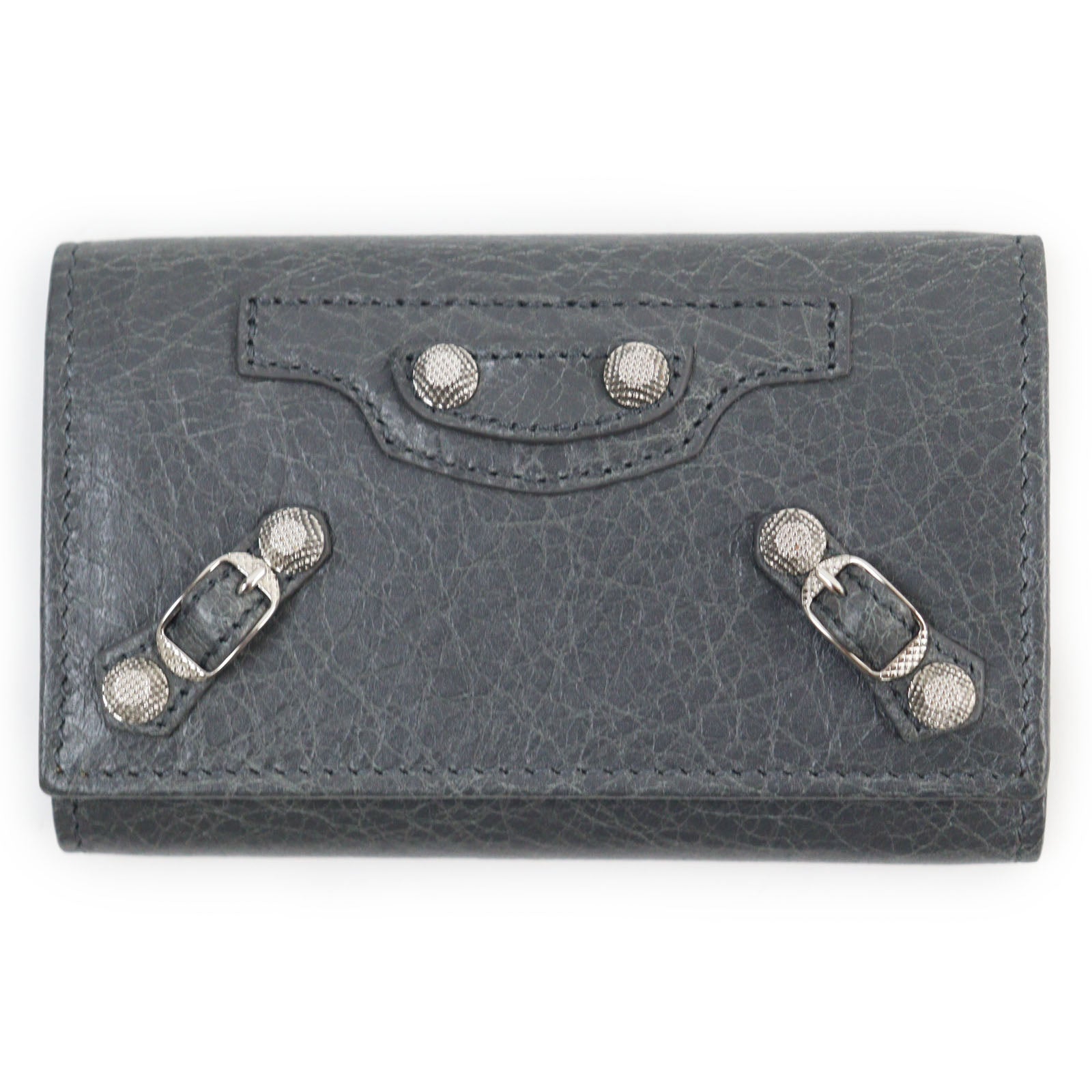 Balenciaga Leather Key Holder Gray