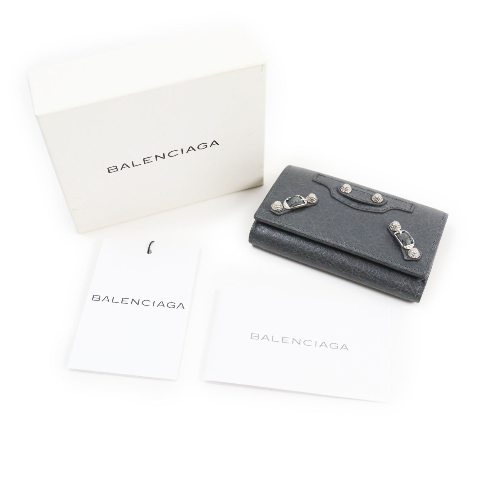 Balenciaga Leather Key Holder Gray