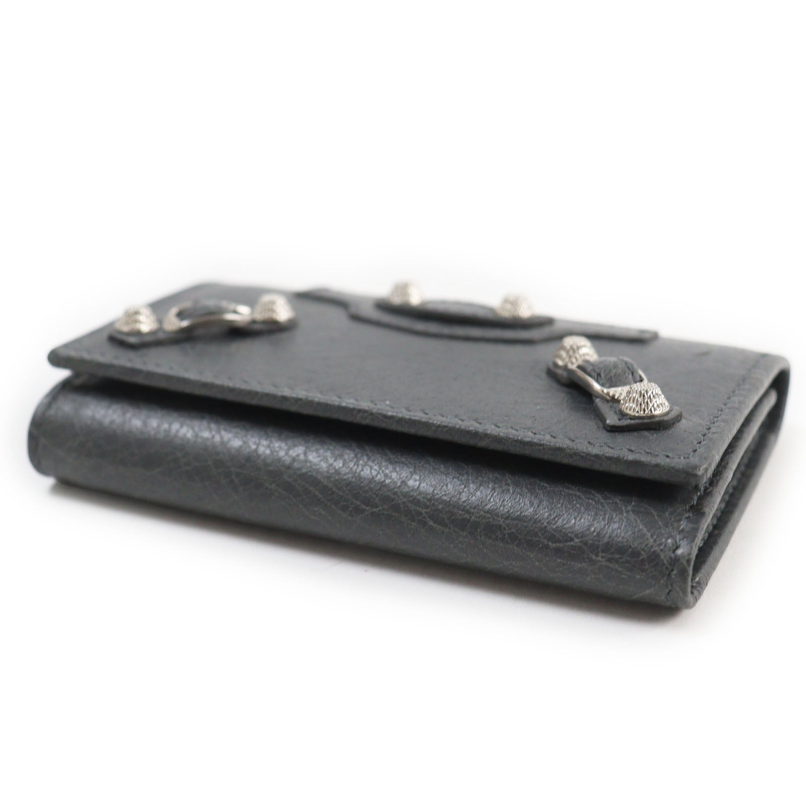 Balenciaga Leather Key Holder Gray