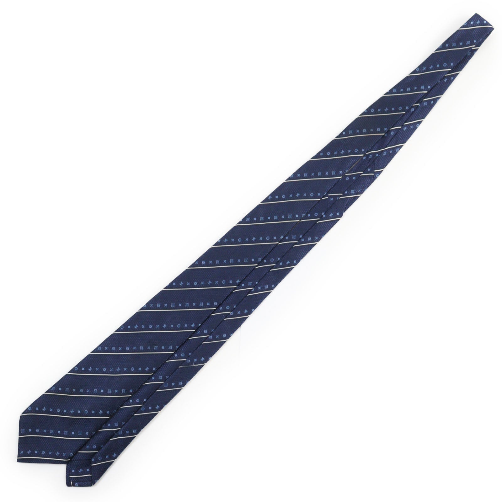 Louis Vuitton Monogram Stripe Tie Navy