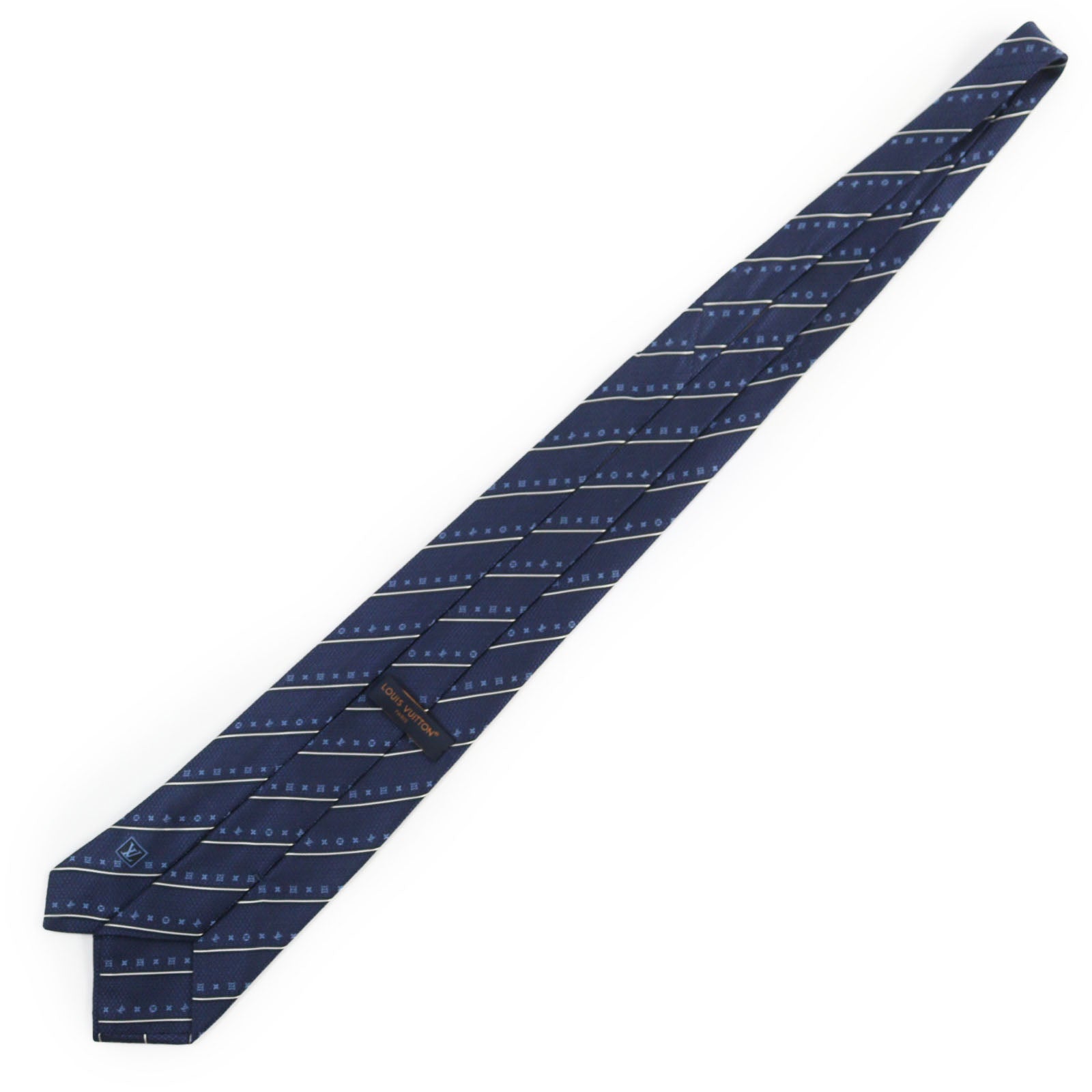 Louis Vuitton Monogram Stripe Tie Navy