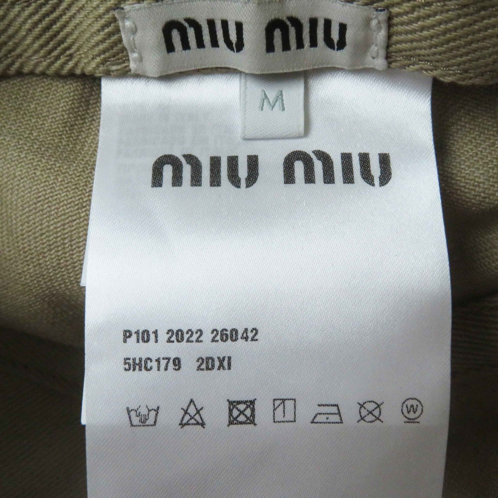 MIUMIU Cotton Logo Embroidered Baseball Cap Beige