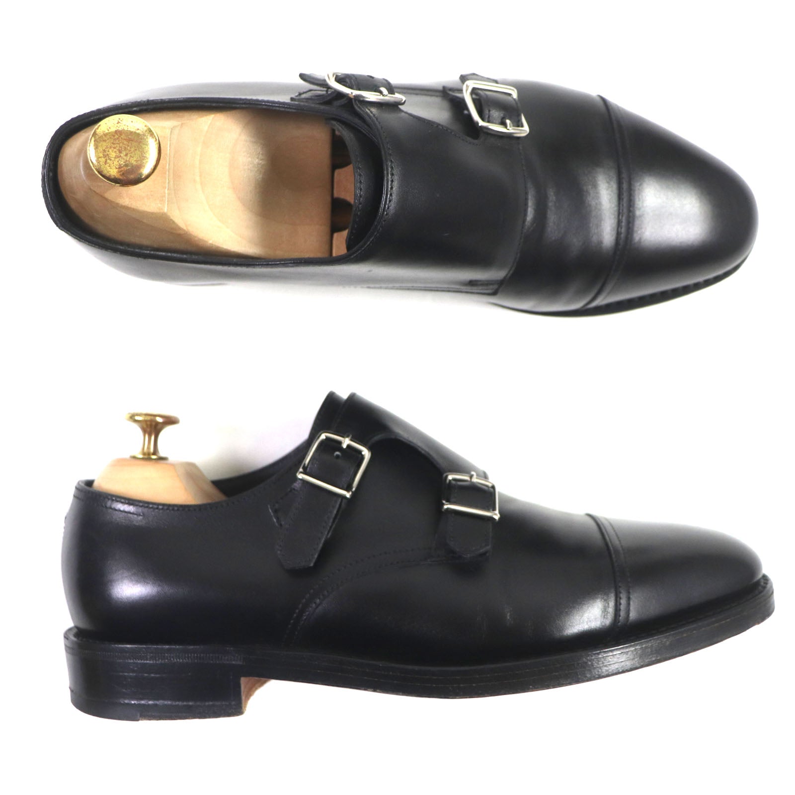 John Lobb William Double Monk Strap Leather Shoes