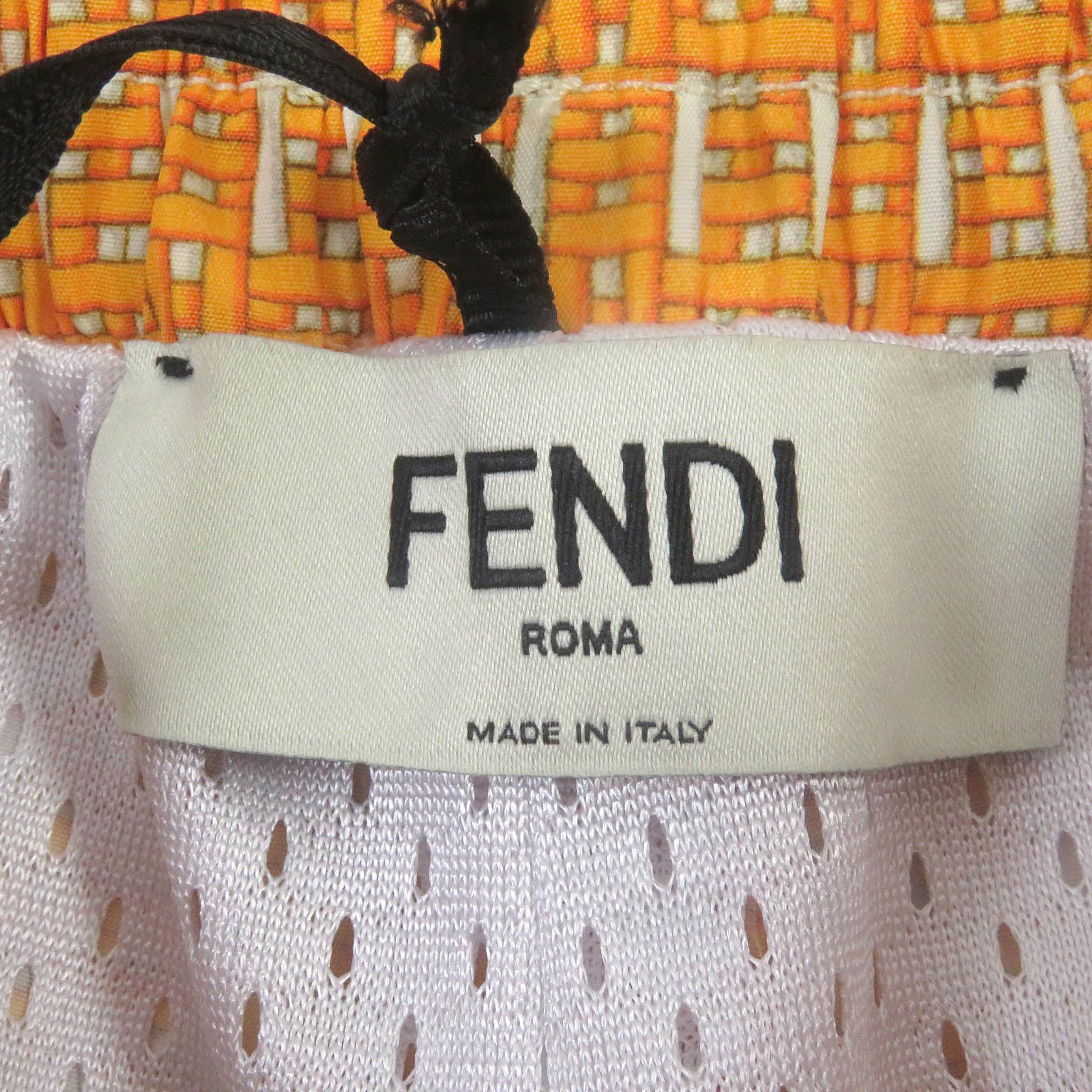 Fendi FF Logo Print Swim Shorts Orange S