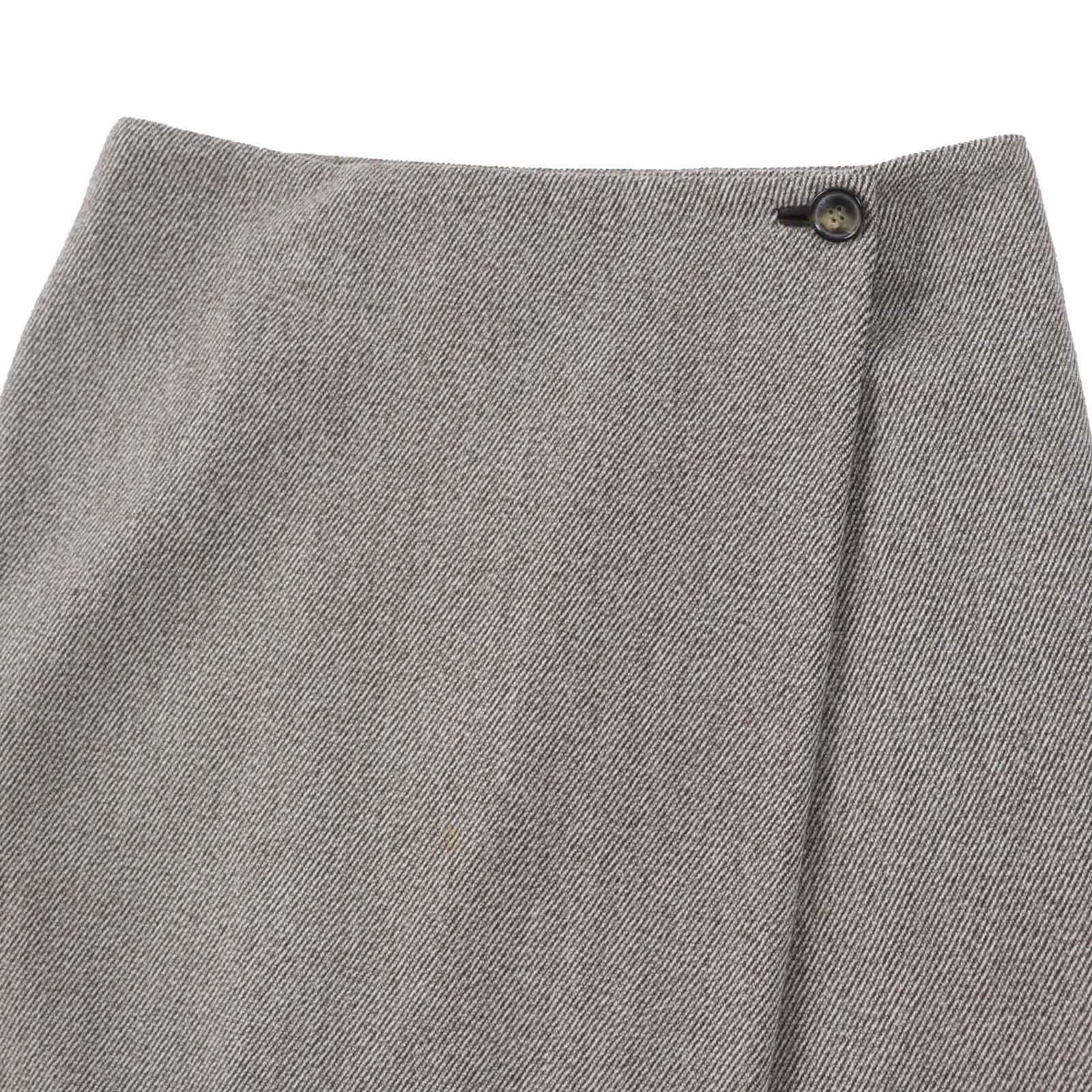 Loro Piana Wool Silk Wrap Skirt Brown 42