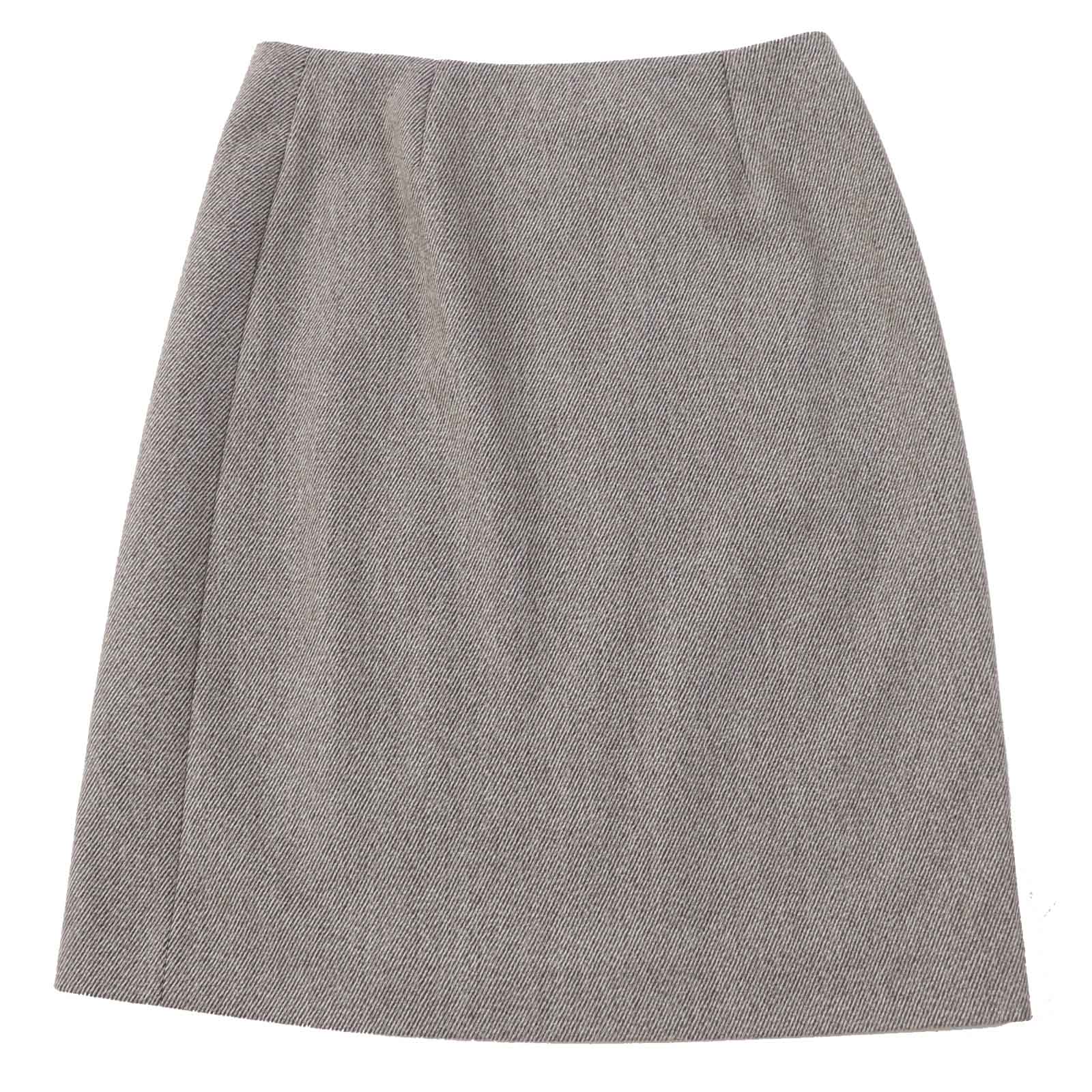 Loro Piana Wool Silk Wrap Skirt Brown 42