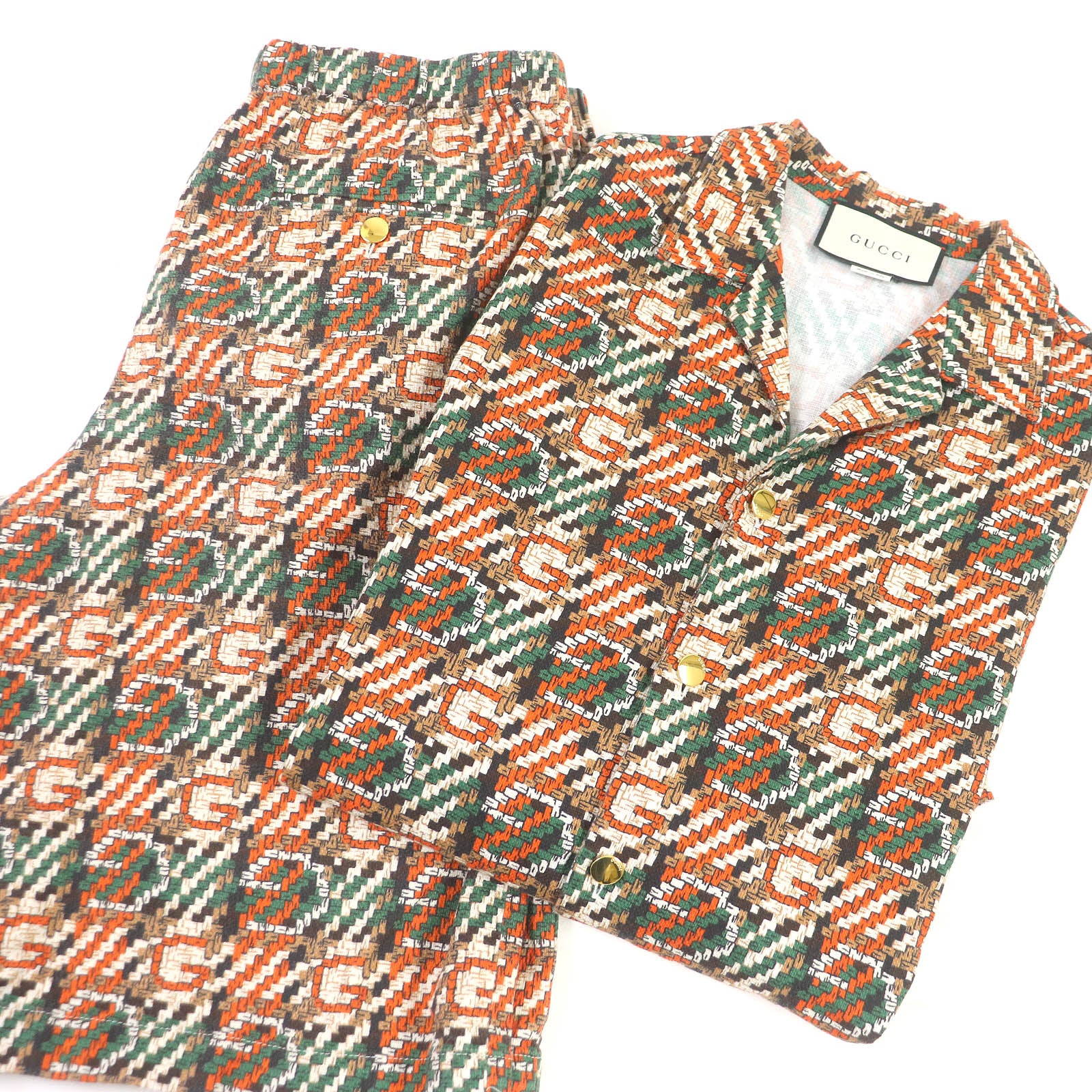 Gucci G Logo Print Bowling Shirt & Shorts Set