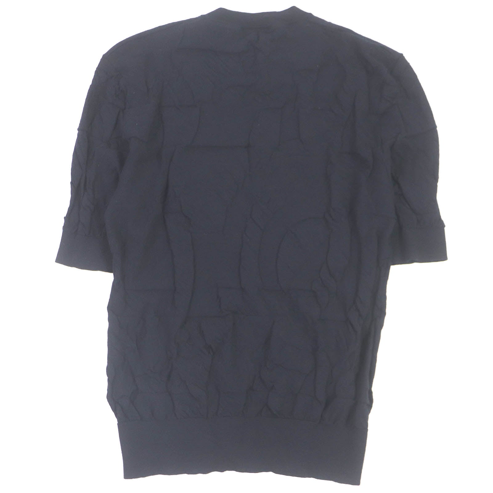 Hermes Wool Embossed Short Sleeve Knit Navy S