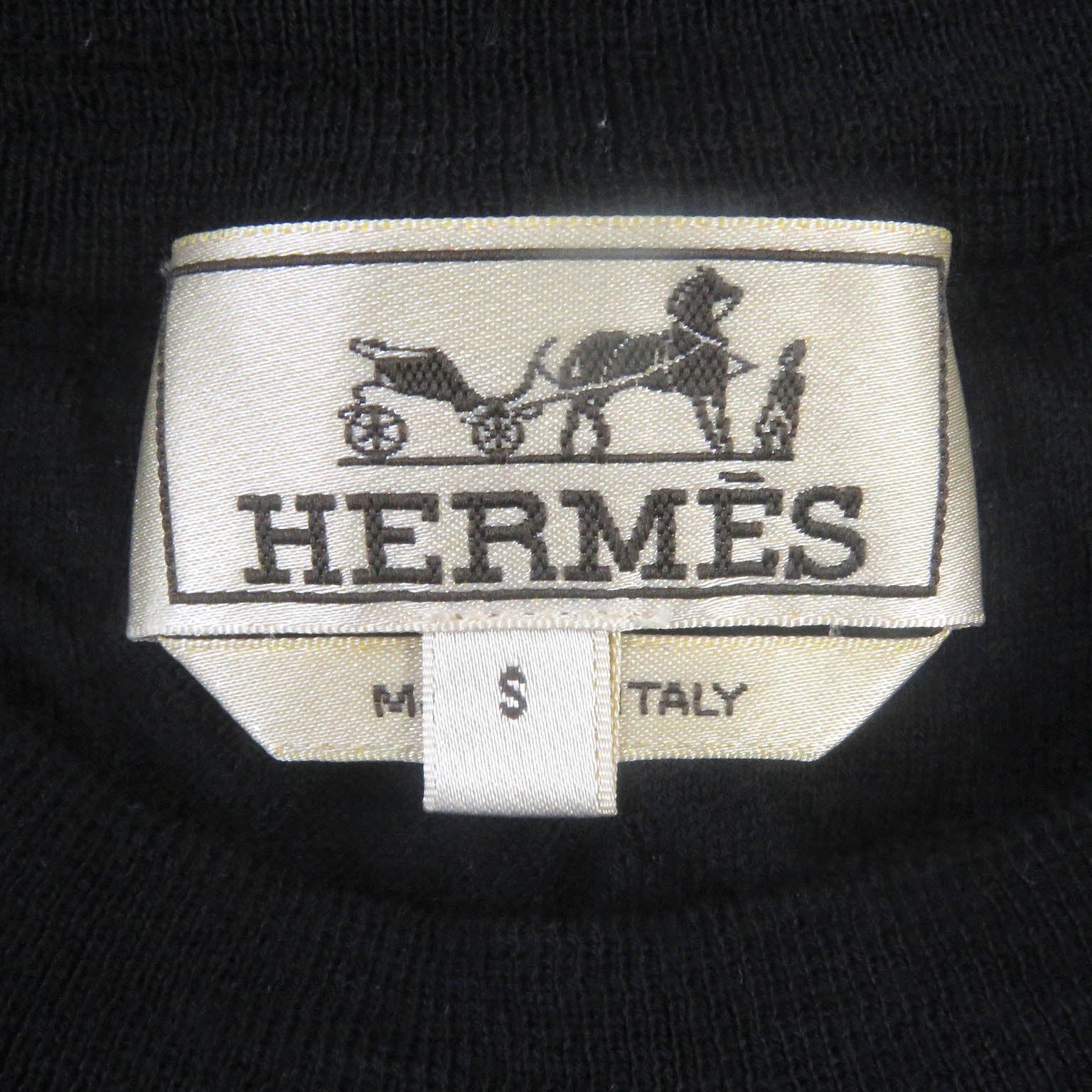 Hermes Wool Embossed Short Sleeve Knit Navy S