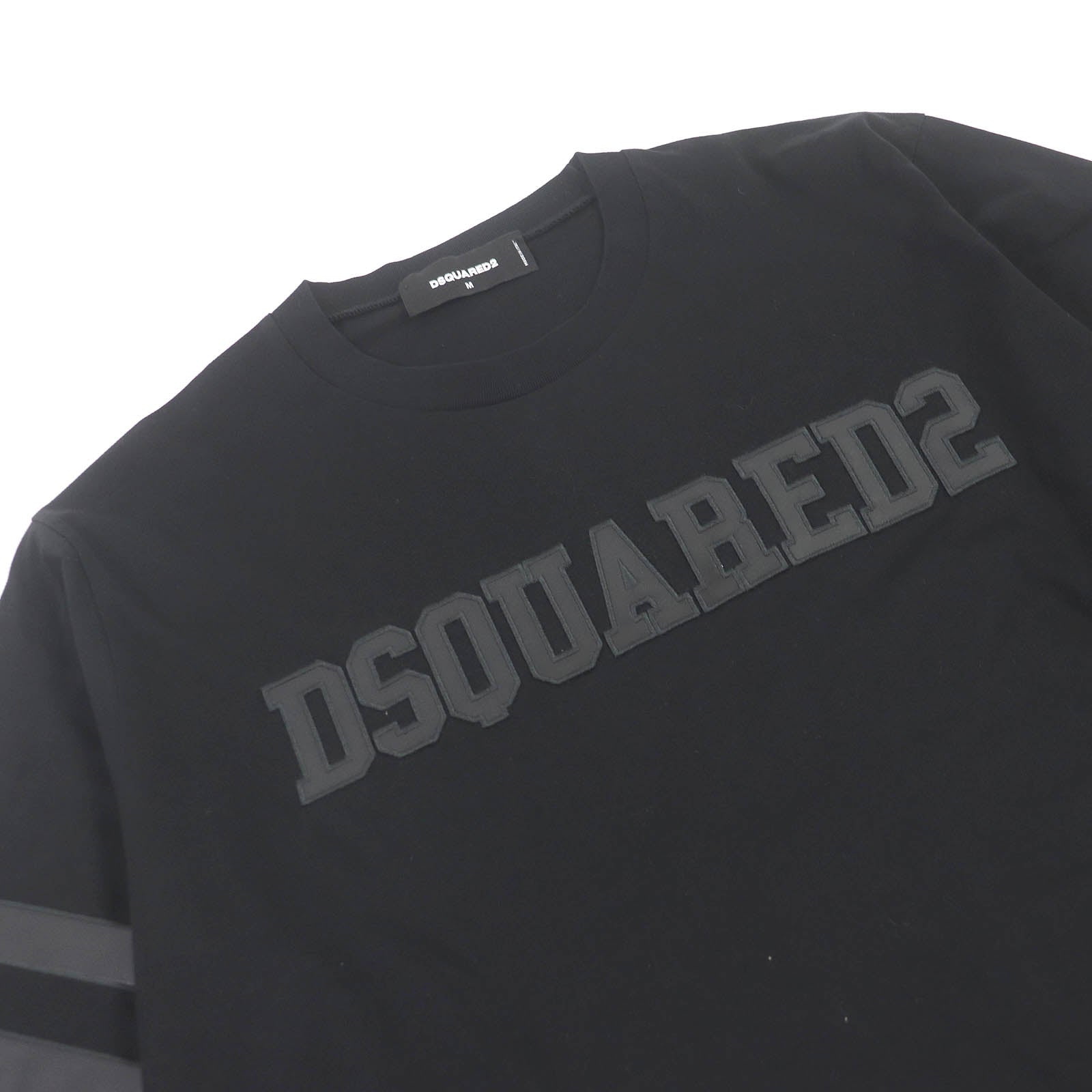 DSQUARED2 Cotton Logo Patch Faux Leather Oversized T-Shirt