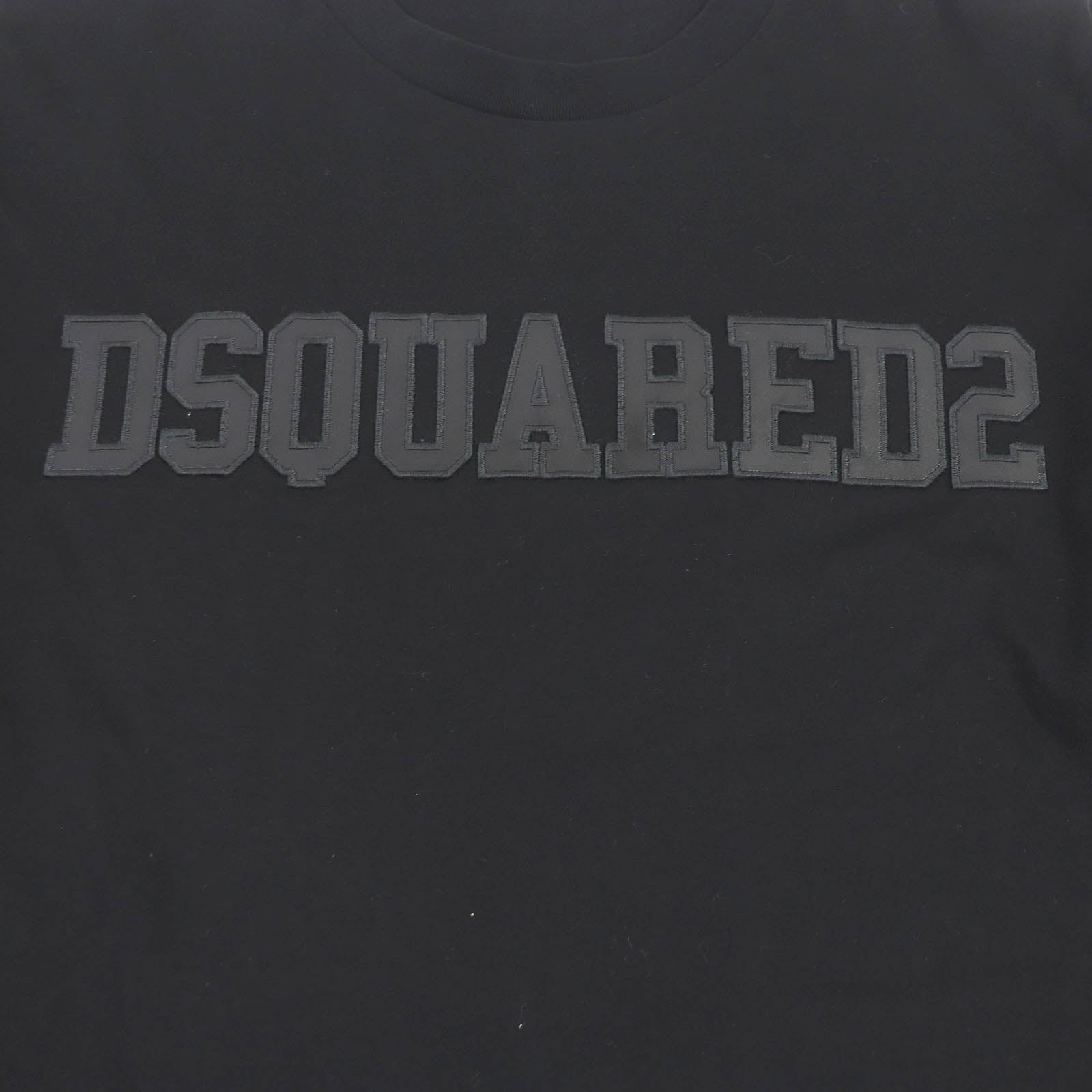 DSQUARED2 Cotton Logo Patch Faux Leather Oversized T-Shirt