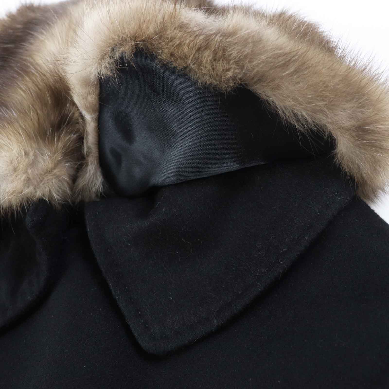 Mila Schon Cashmere Sable Fur Coat Black M