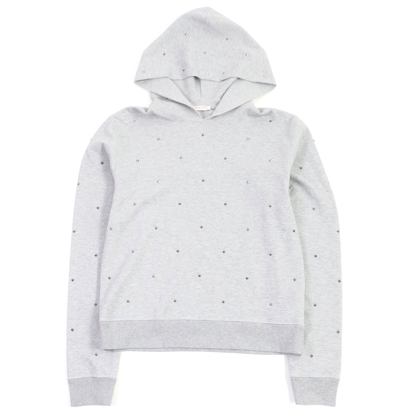 Valentino Rockstud Pullover Hoodie Gray L