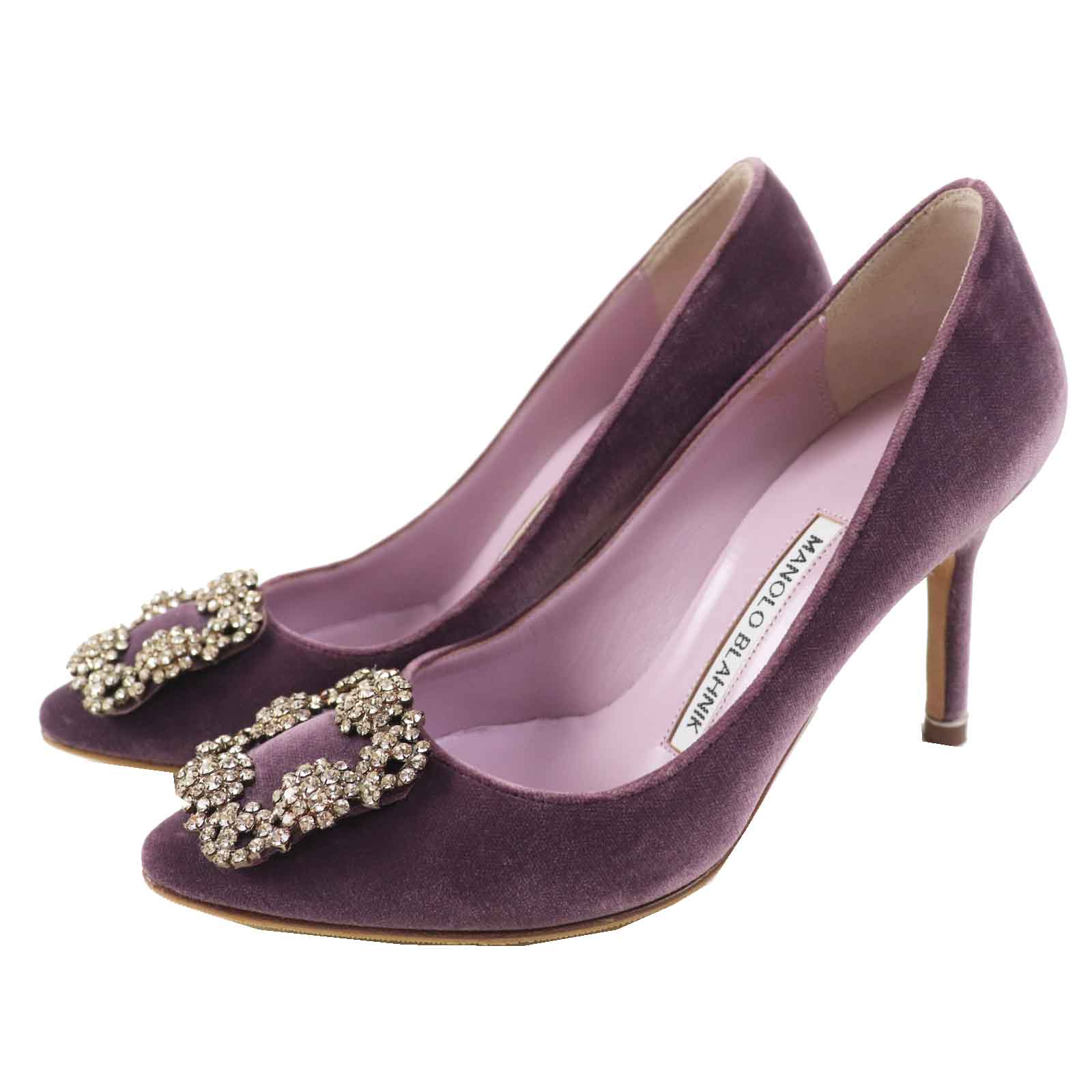 Manolo Blahnik Velor Pumps Purple 34