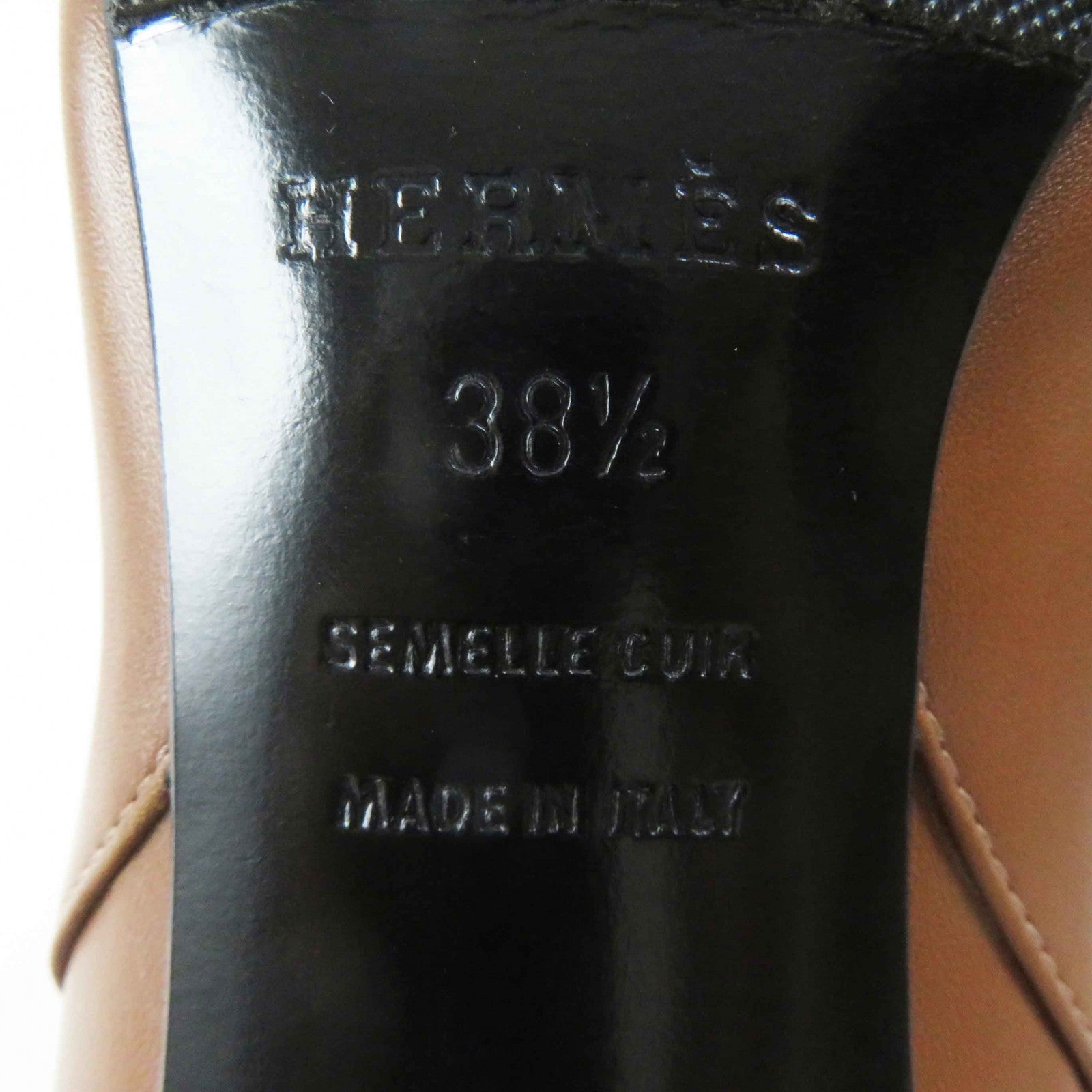 HERMES JOUEUSE Leather Short Boots Brown 38.5