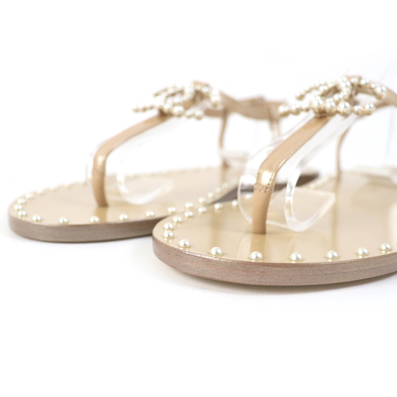 Chanel Faux Pearl COCO Mark Thong Sandals