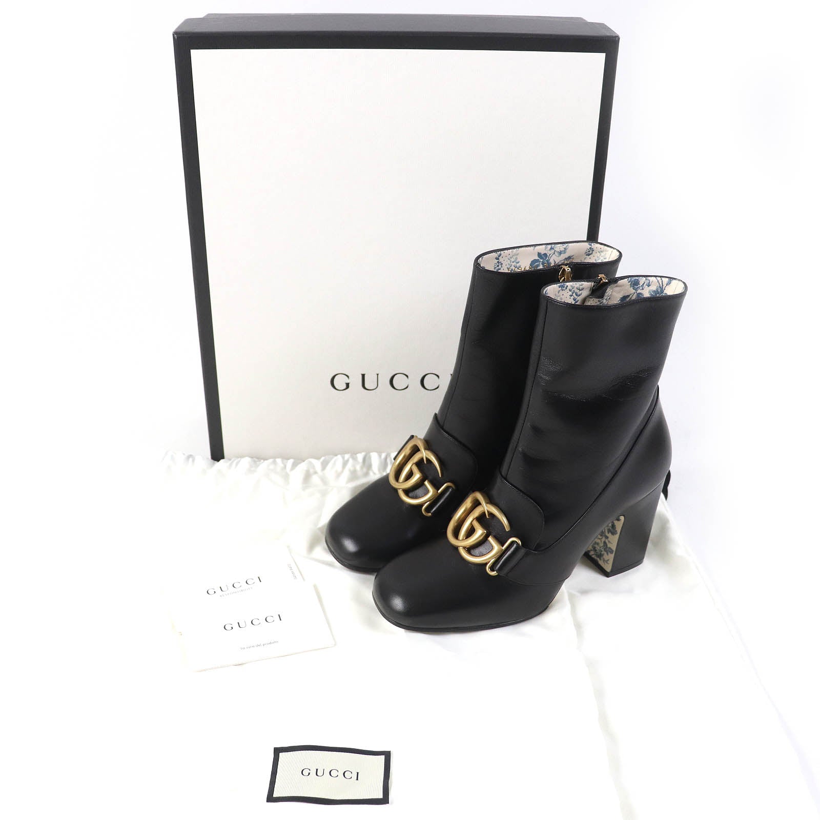 Gucci GG Marmont Leather Ankle Boots 36.5