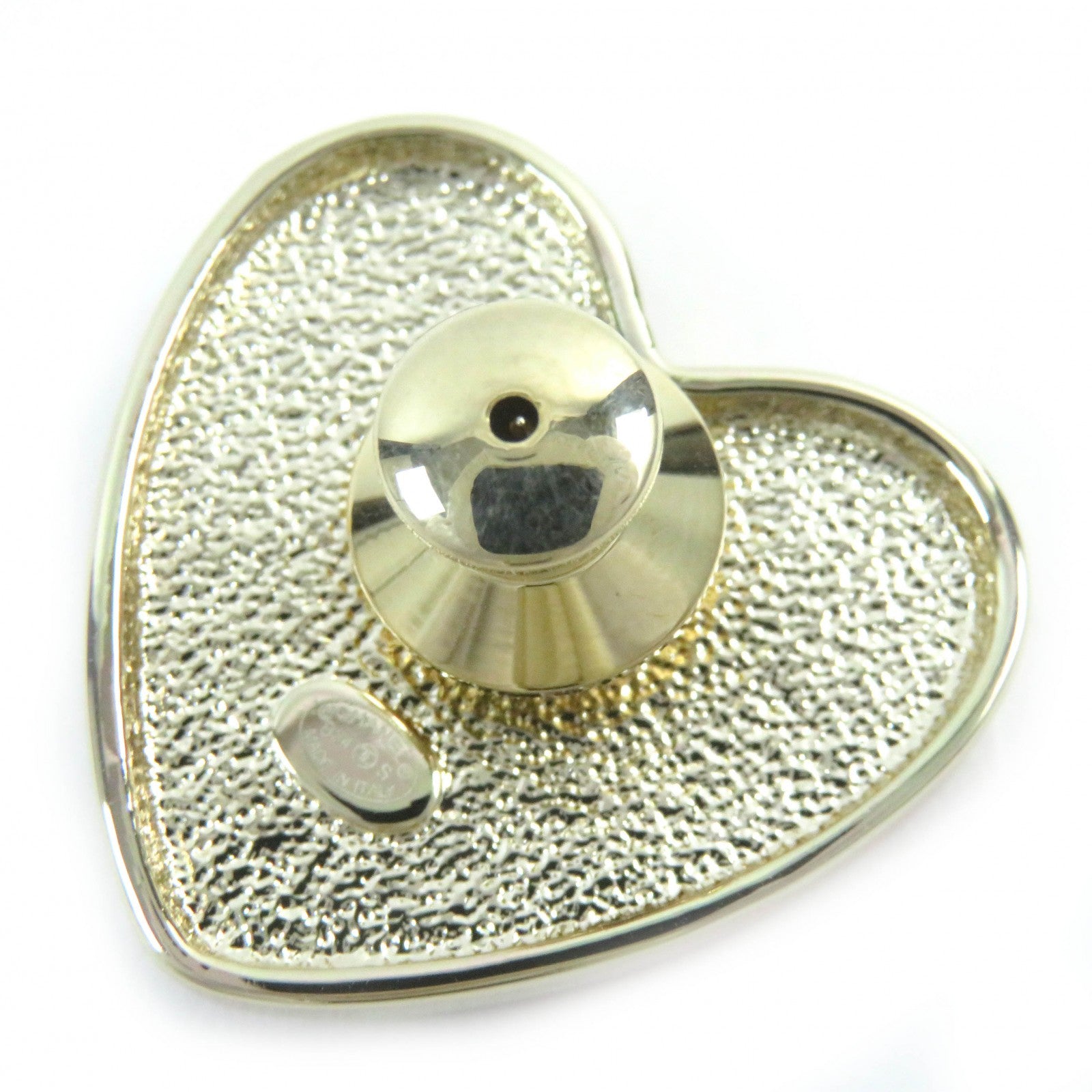 Chanel No5 Pearl Rhinestone Heart Brooch