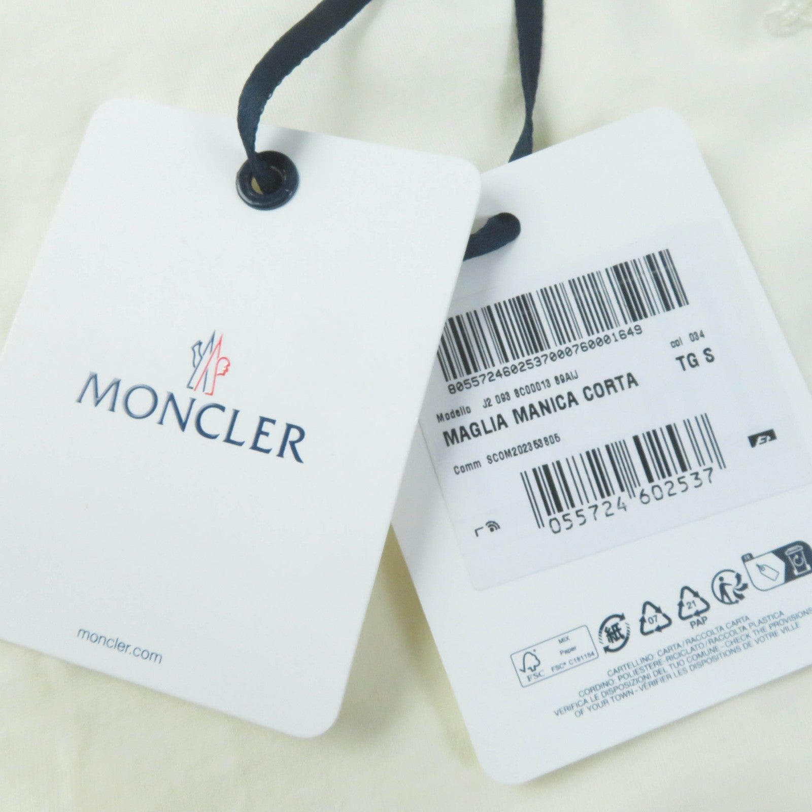 Moncler Cotton Logo Patch T-shirt Ivory S