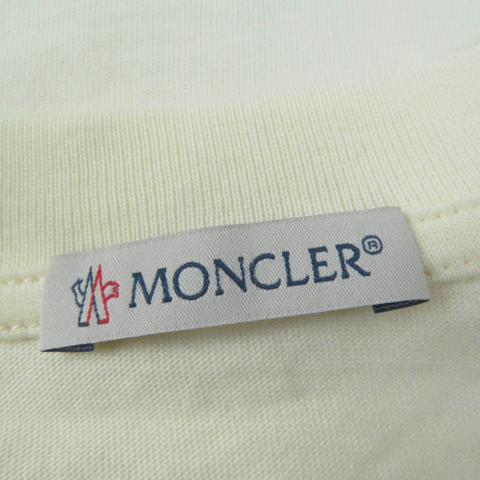 Moncler Cotton Logo Patch T-shirt Ivory S