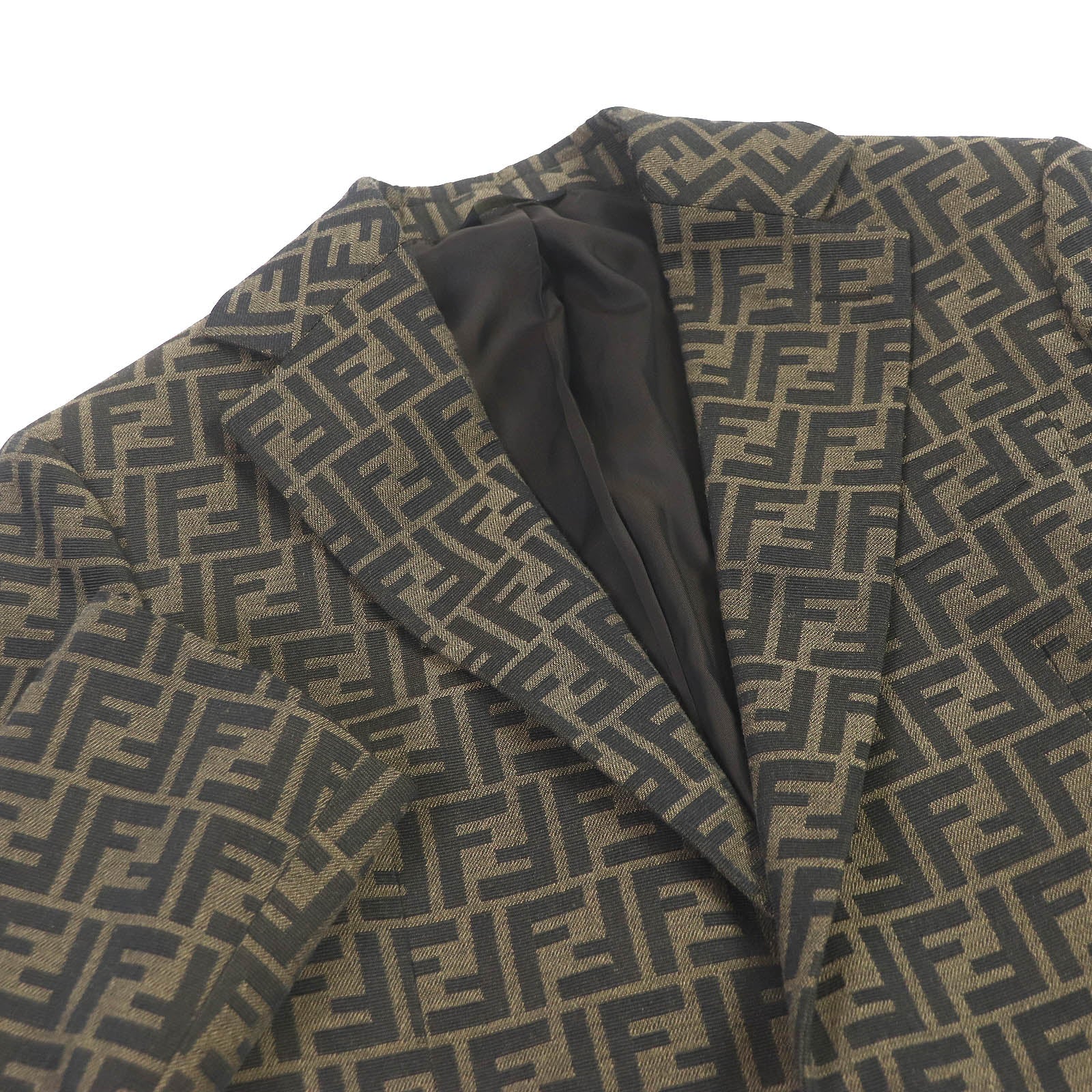 Fendi FF Logo Zucca Print Suit Brown 44