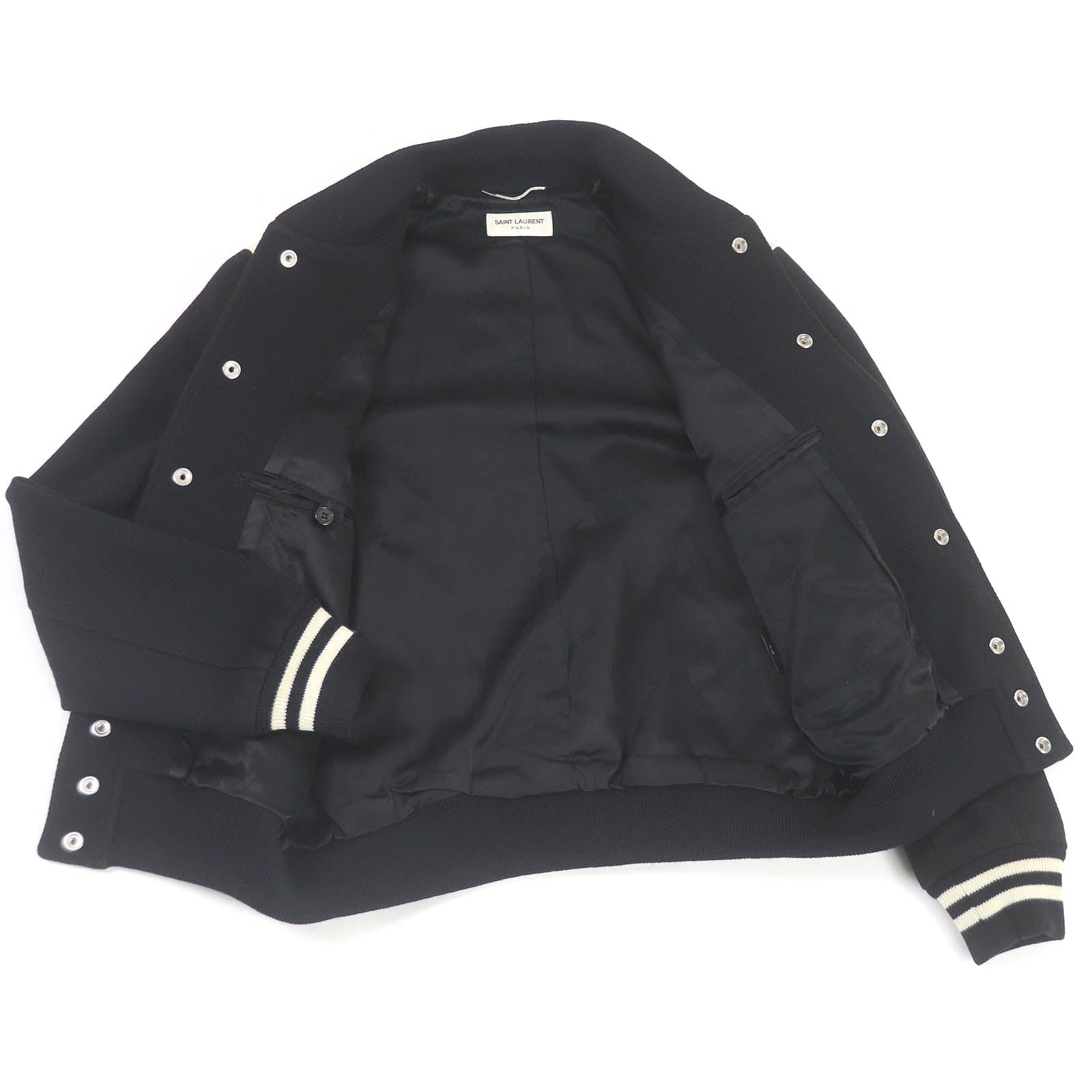 Saint Laurent Wool Nylon Teddy Jacket Black 44