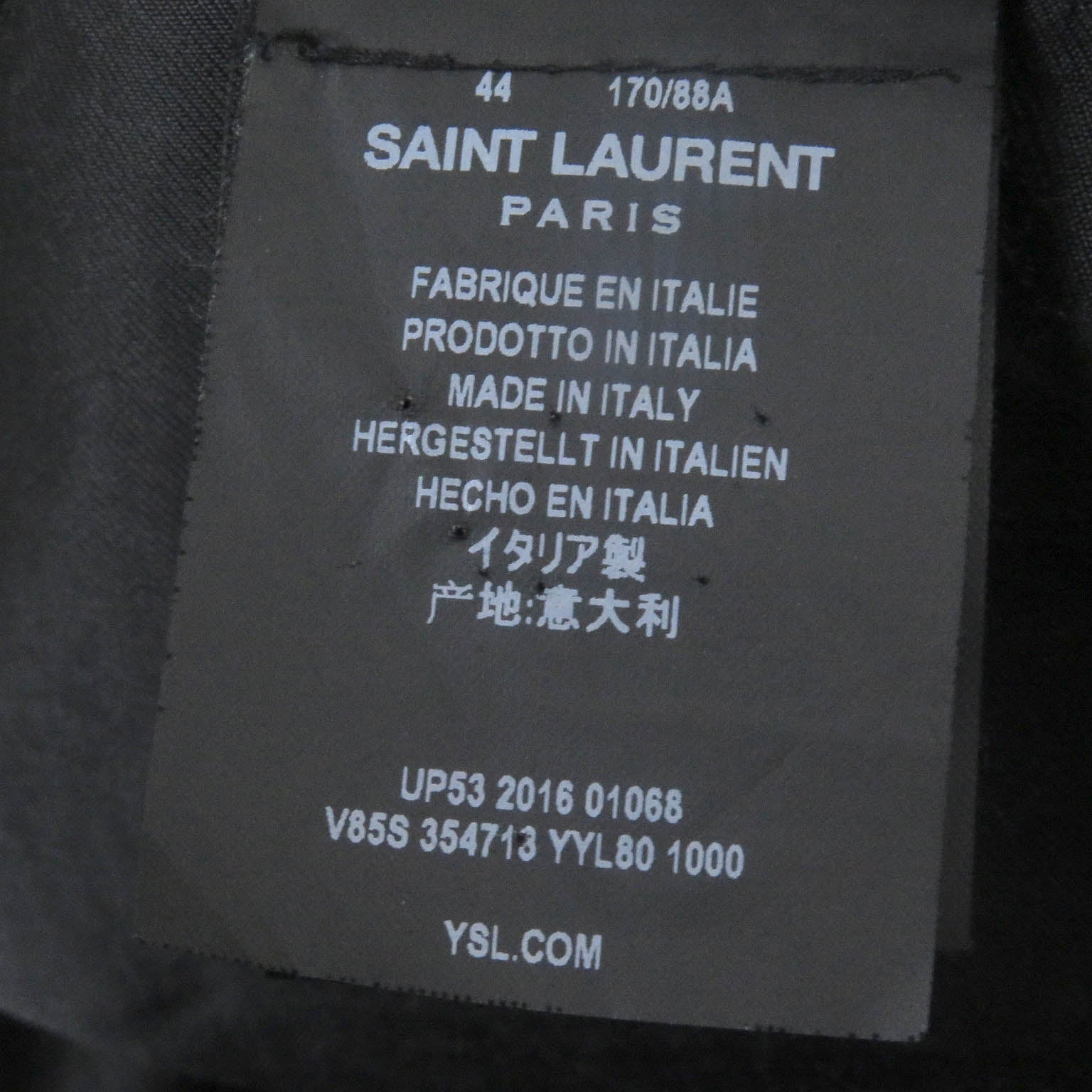 Saint Laurent Wool Nylon Teddy Jacket Black 44