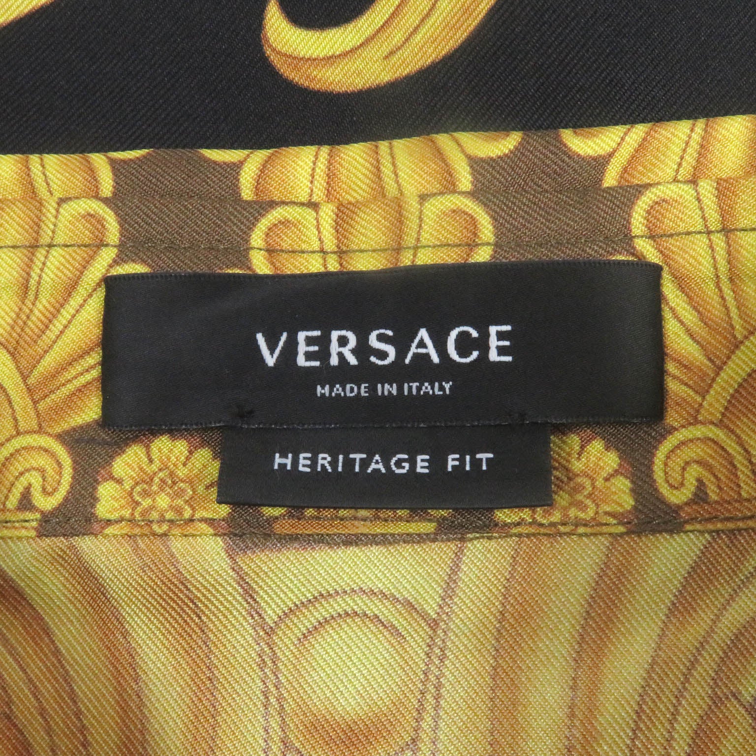 Versace Silk Medusa Baroque Shirt Brown 46