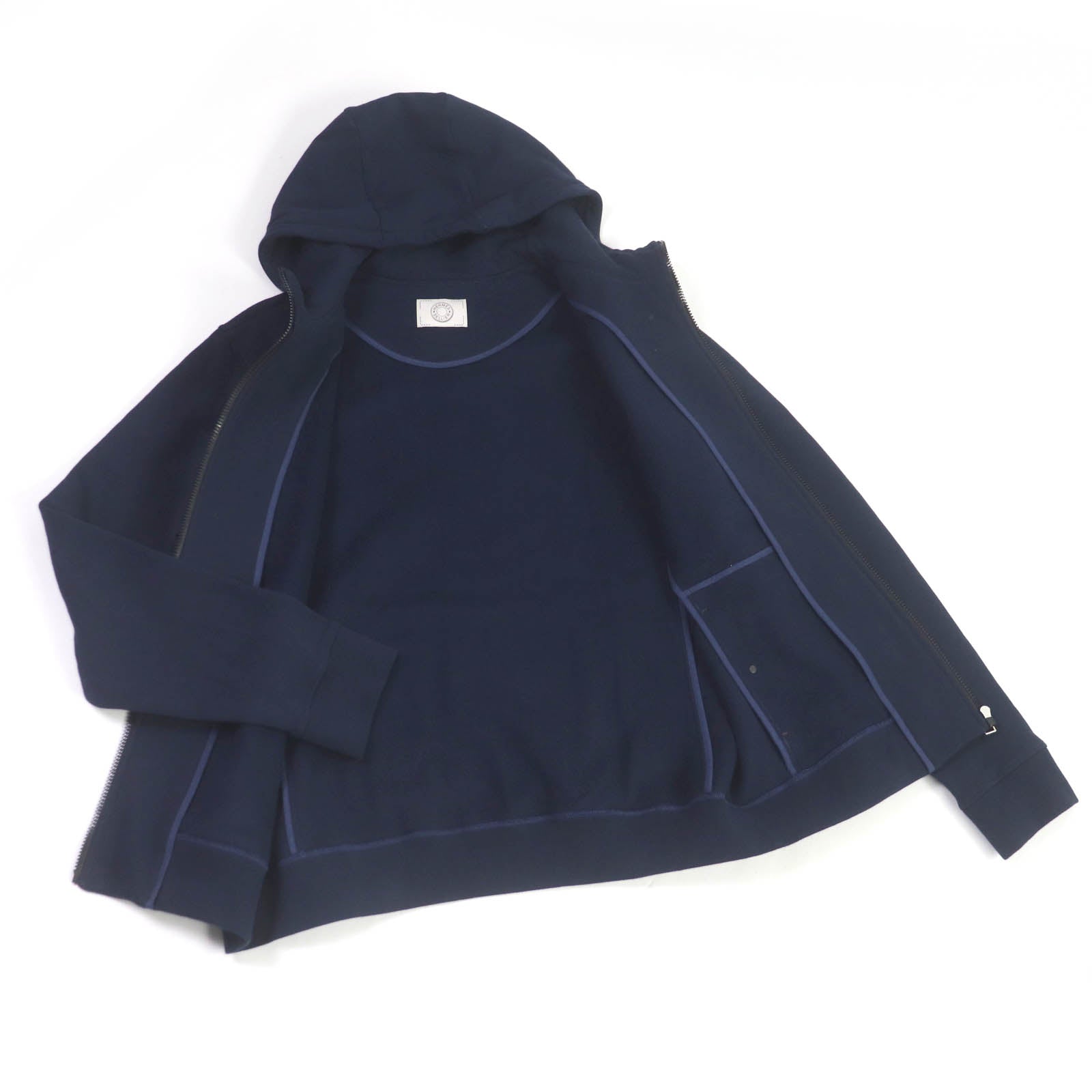 Hermes Fit Cotton Zip Up Parker Navy M