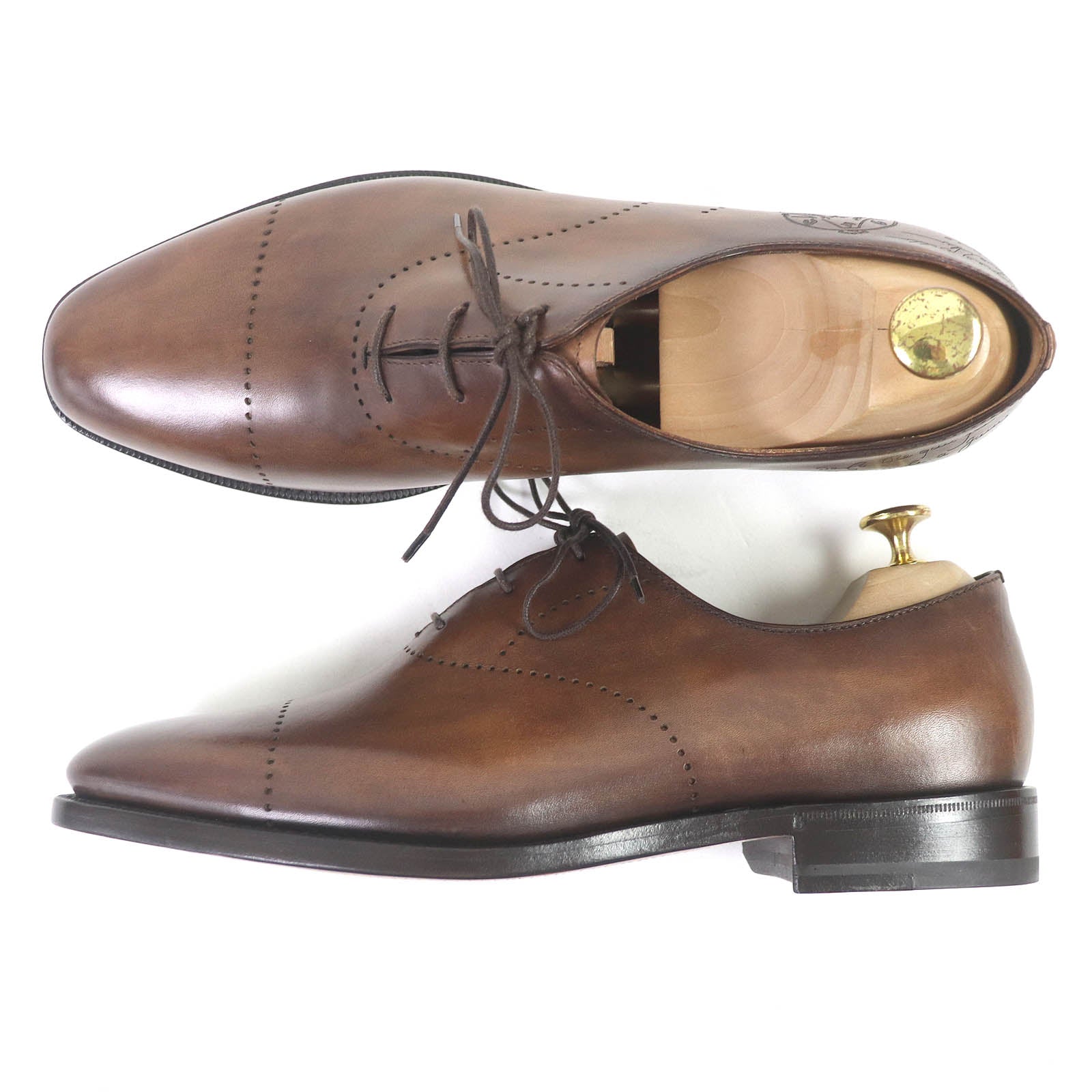 Berluti Calligraphy Scritto Leather Dress Shoes Brown