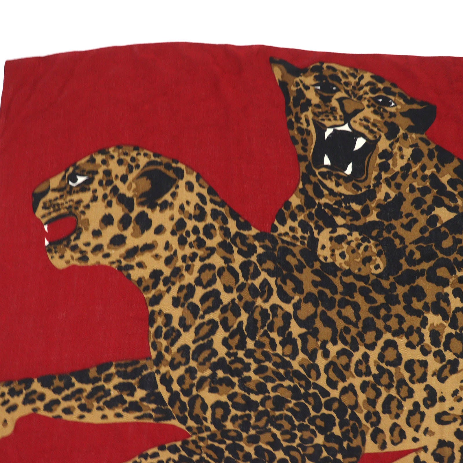 Yves Saint Laurent Wool Silk Leopard Shawl