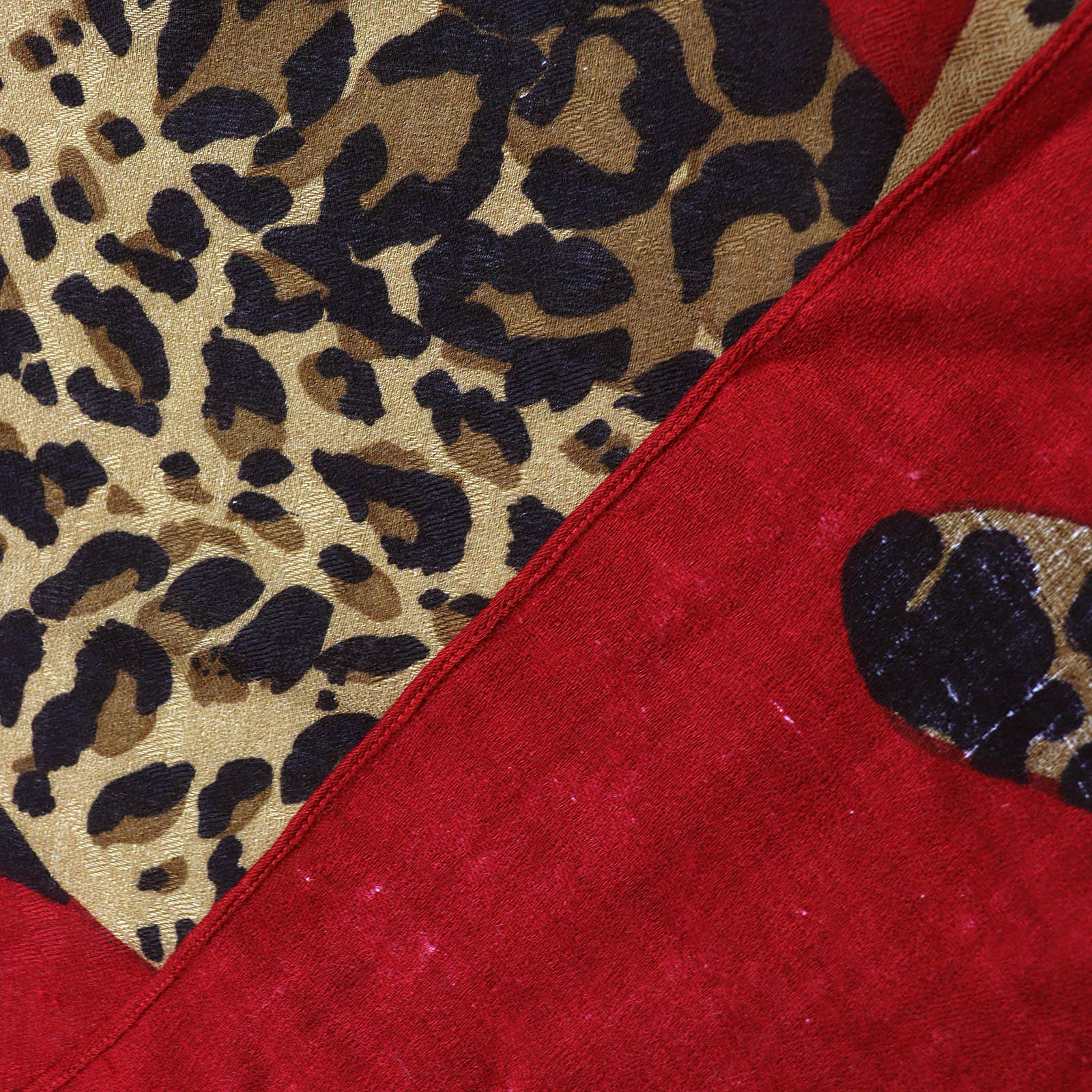 Yves Saint Laurent Wool Silk Leopard Shawl