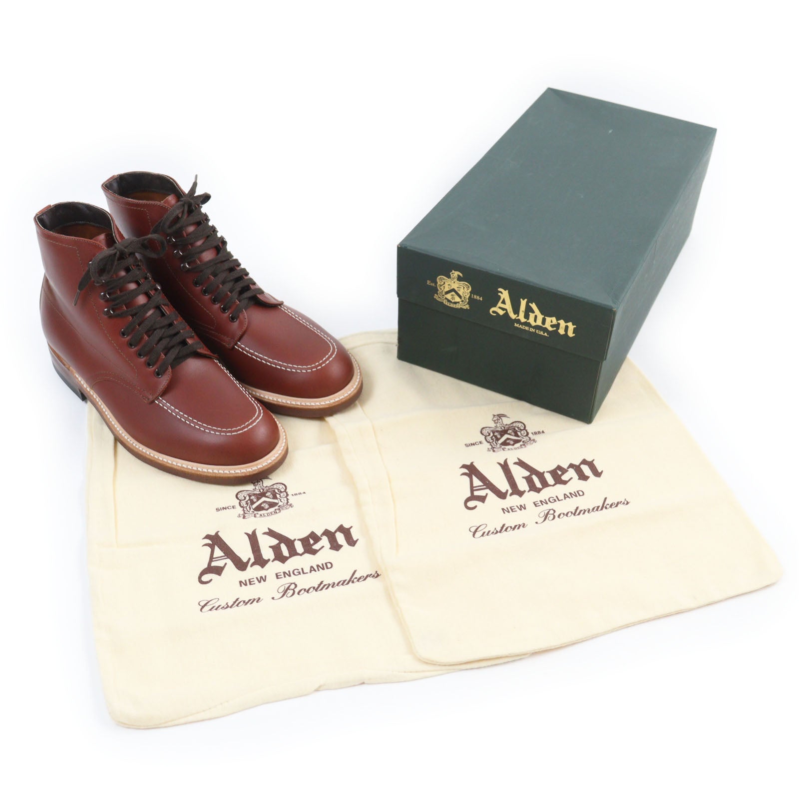 ALDEN 405 Indy Boots Calf Leather Brown 6D