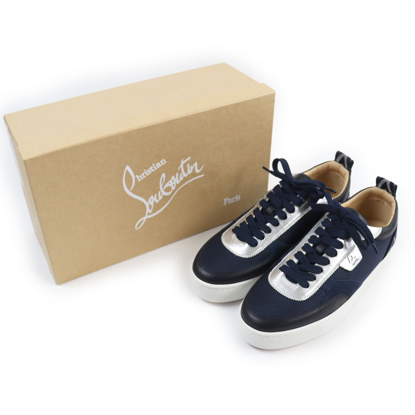 Christian Louboutin HAPPY RUI Sneakers Navy Silver