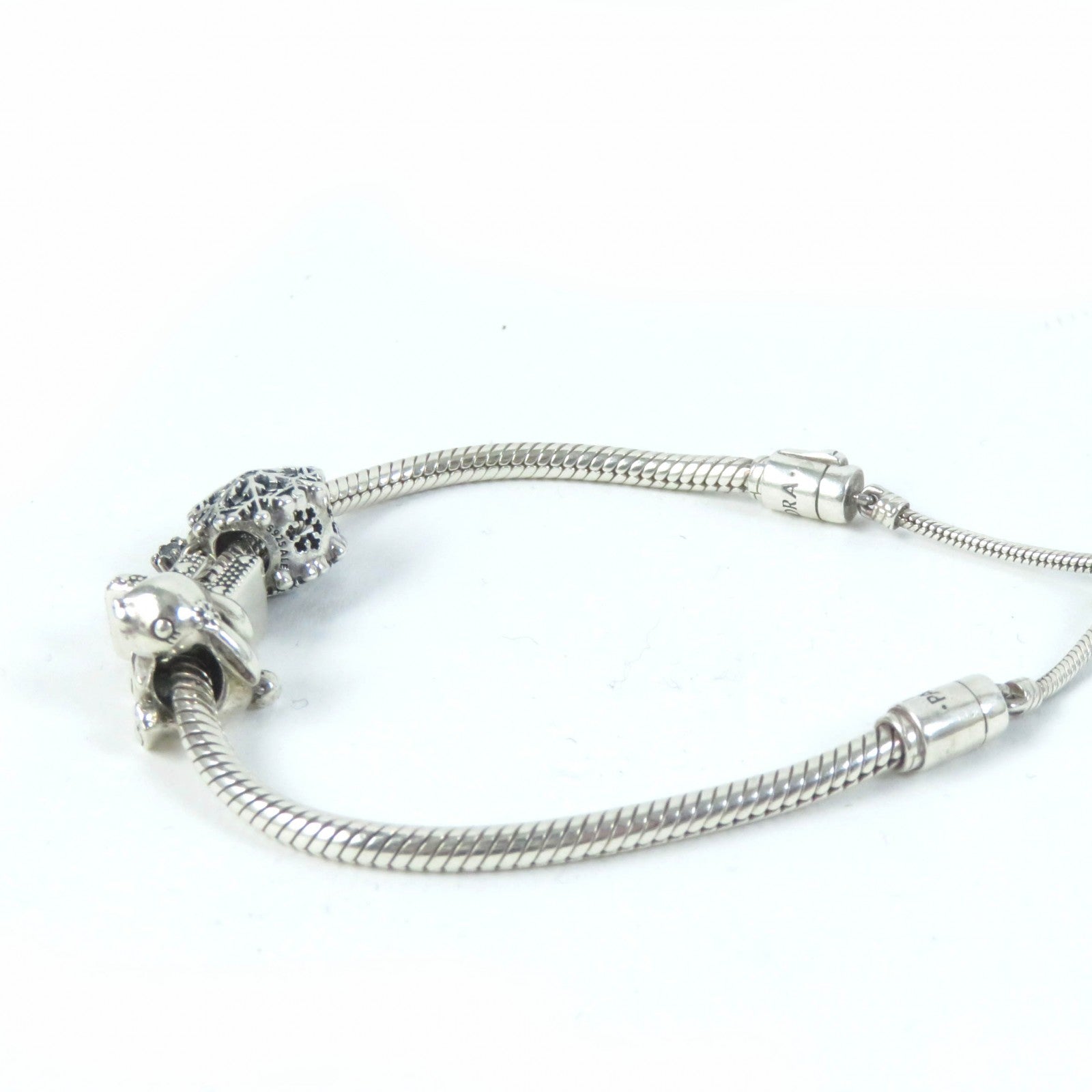 PANDORA Charm Set Snake Chain Slider Bracelet