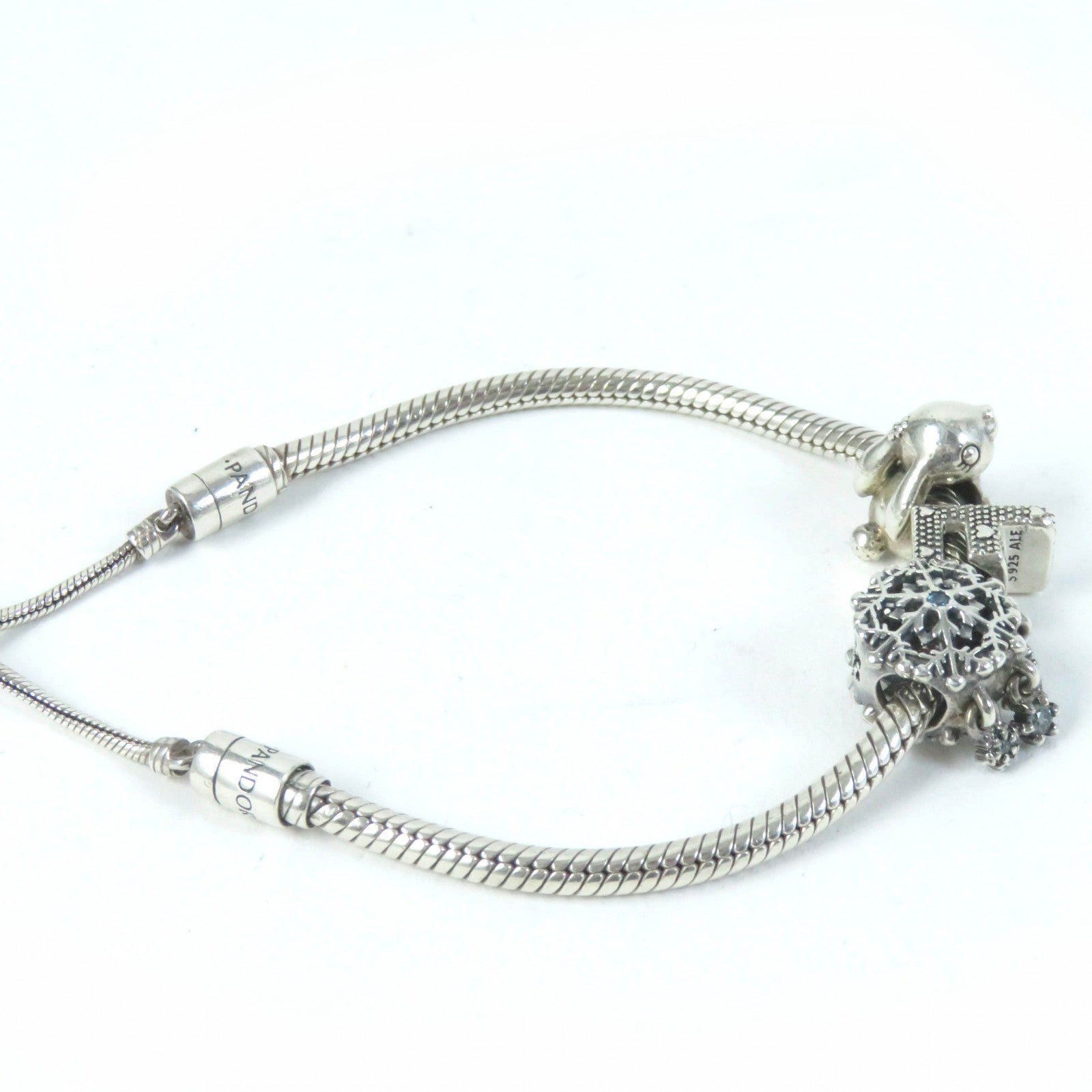 PANDORA Charm Set Snake Chain Slider Bracelet