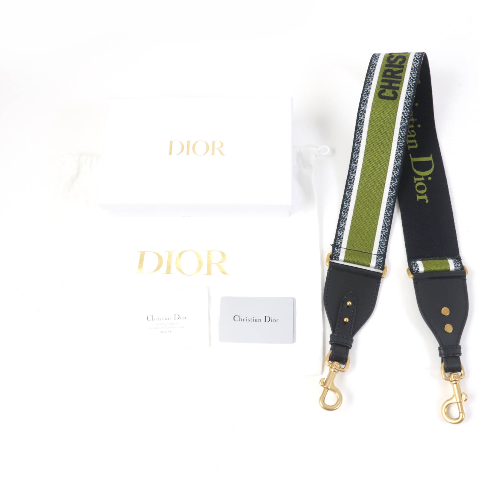 Dior Canvas Leather Shoulder Bag with Strap